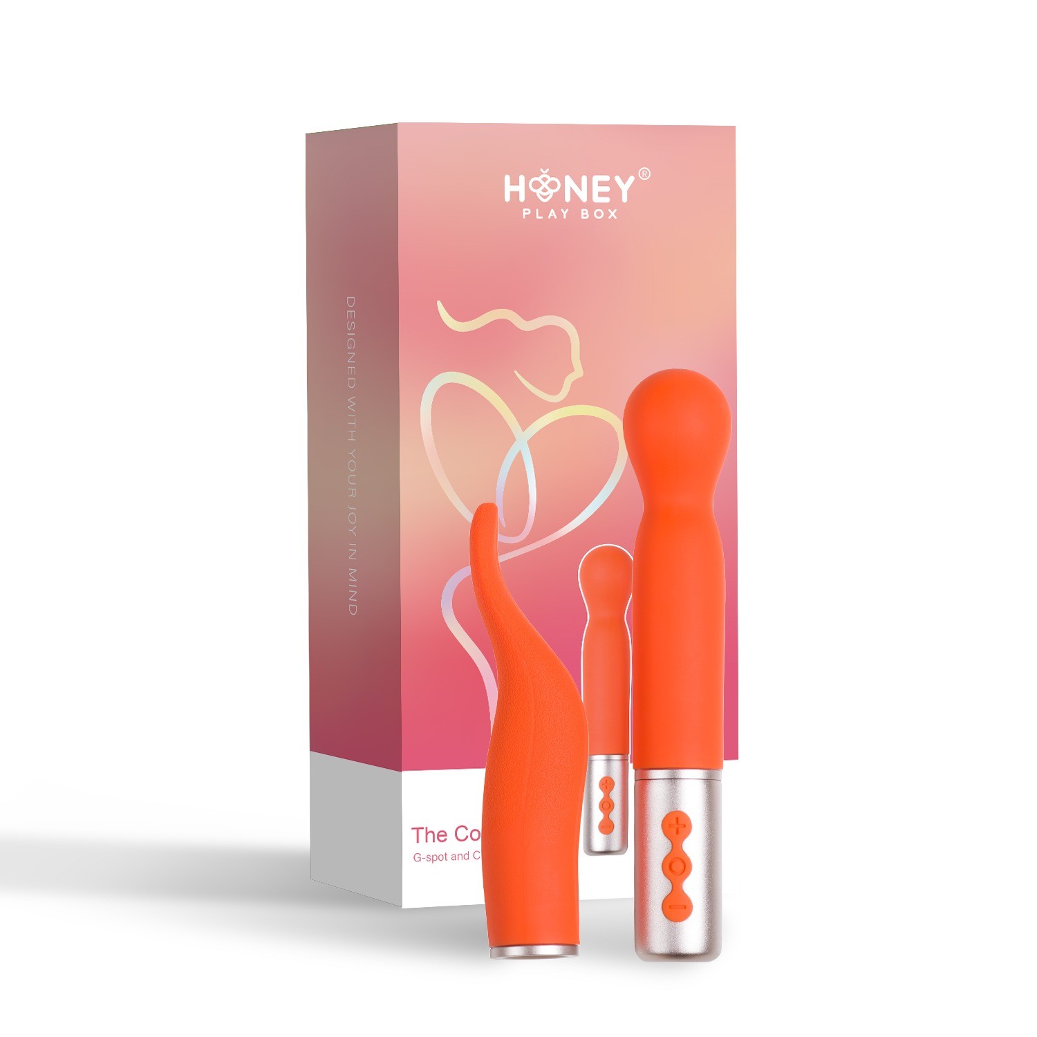 Vibromasseur à têtes interchangeables orange - Honey Play Box
