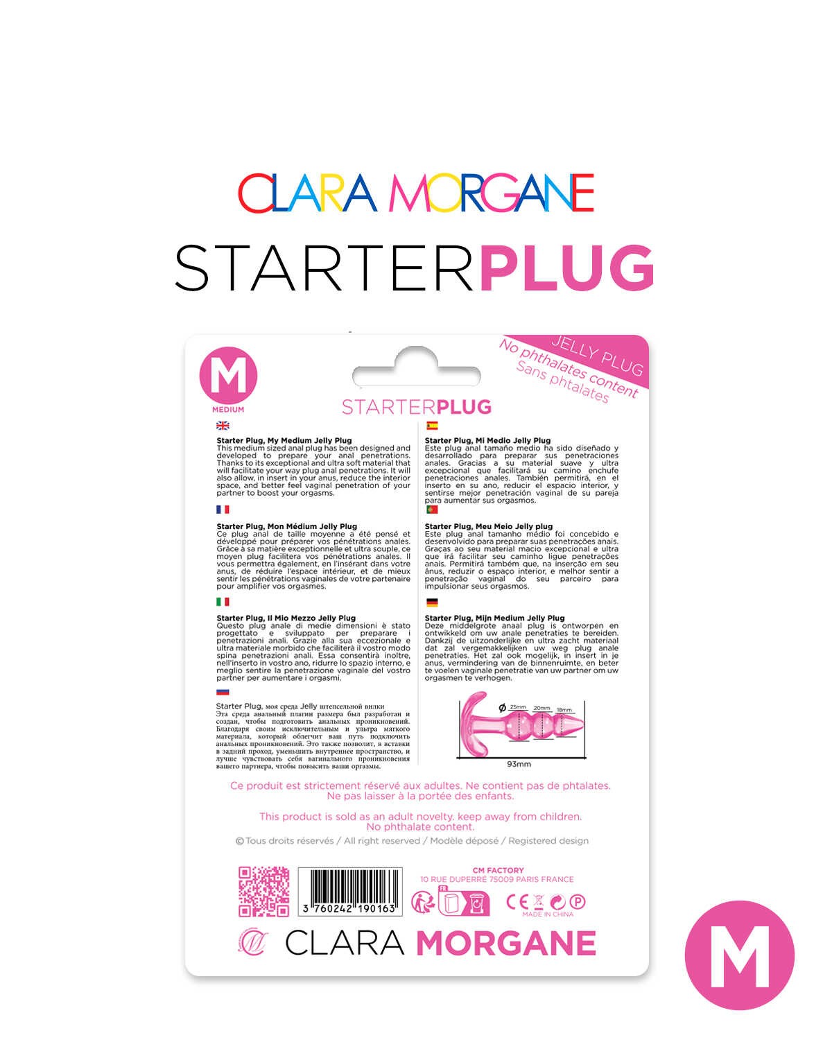 Plug anal débutant taille M rose - Clara Morgane – Image 2