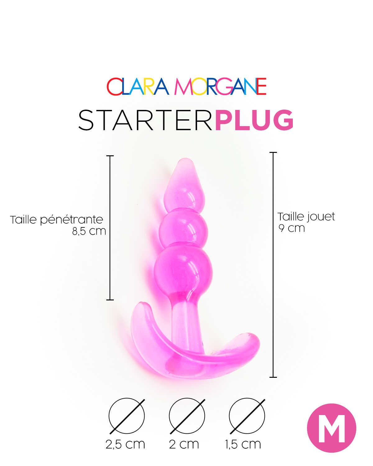 Plug anal débutant taille M rose - Clara Morgane – Image 6