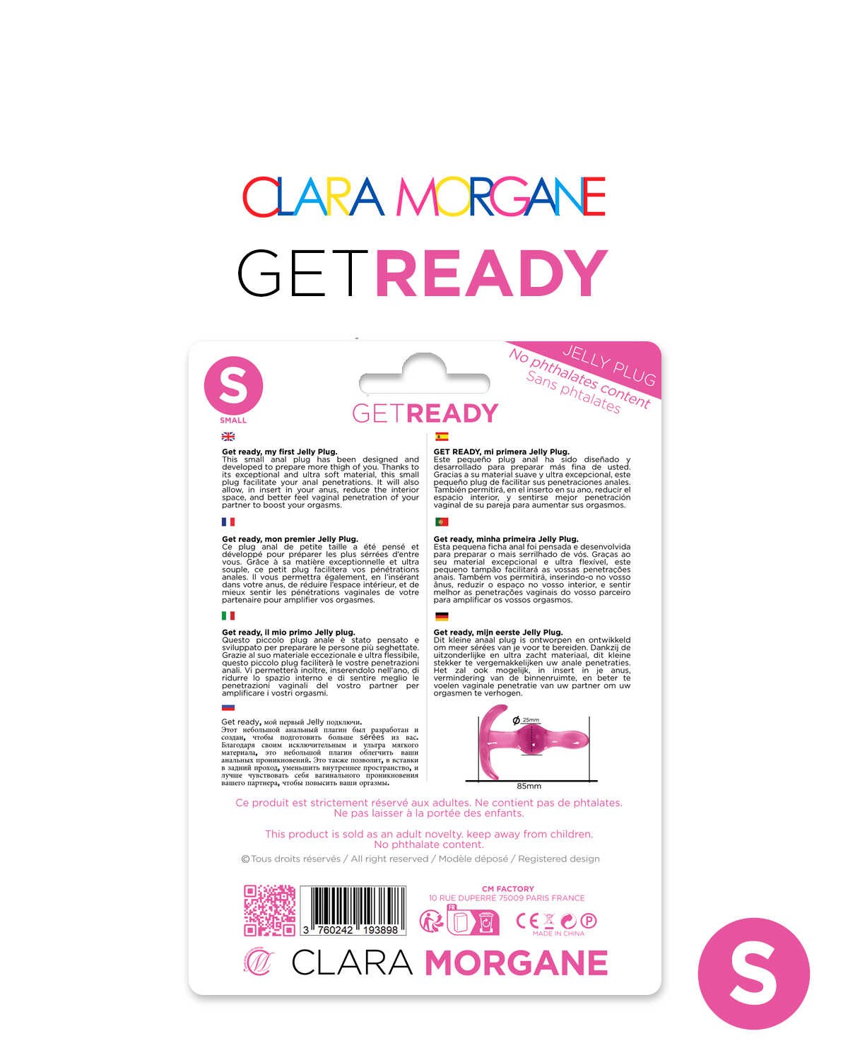 Plug anal débutant Get Ready rose taille S - Clara Morgane – Image 2