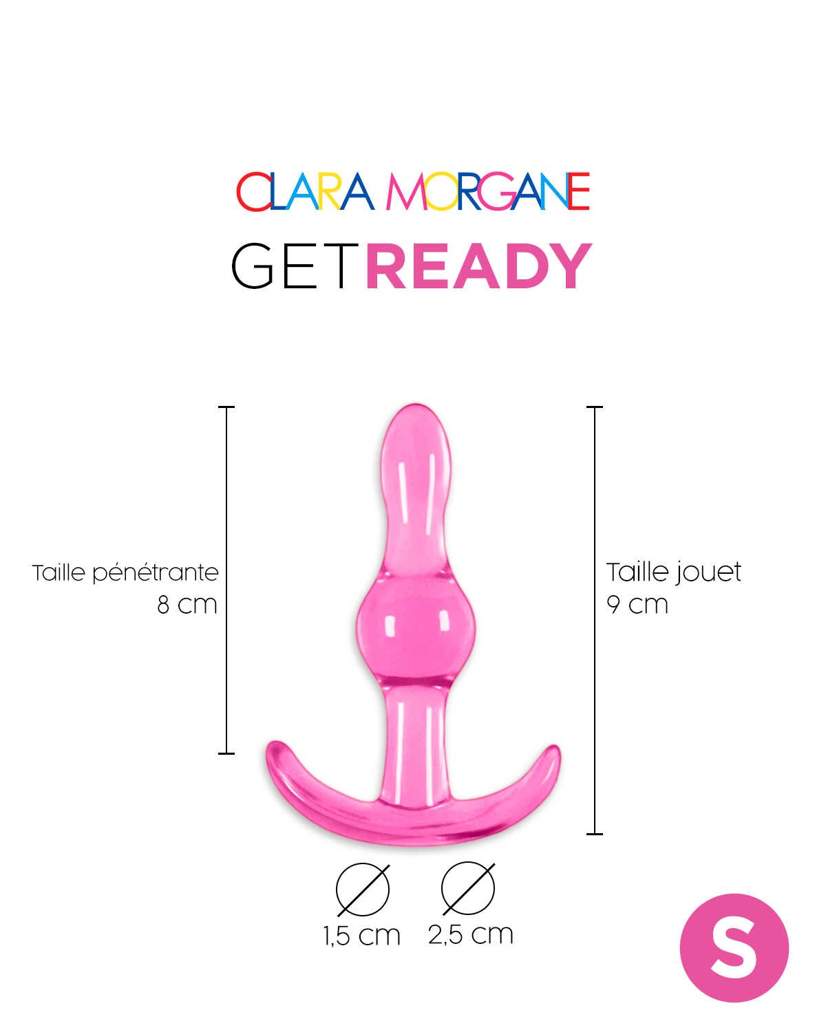 Plug anal débutant Get Ready rose taille S - Clara Morgane – Image 5