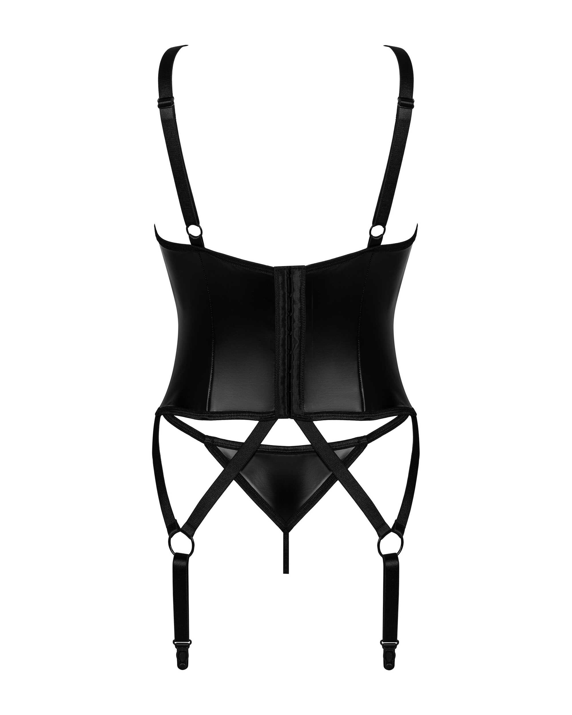 Guêpière et string Armares en simili cuir - Obsessive – Image 8