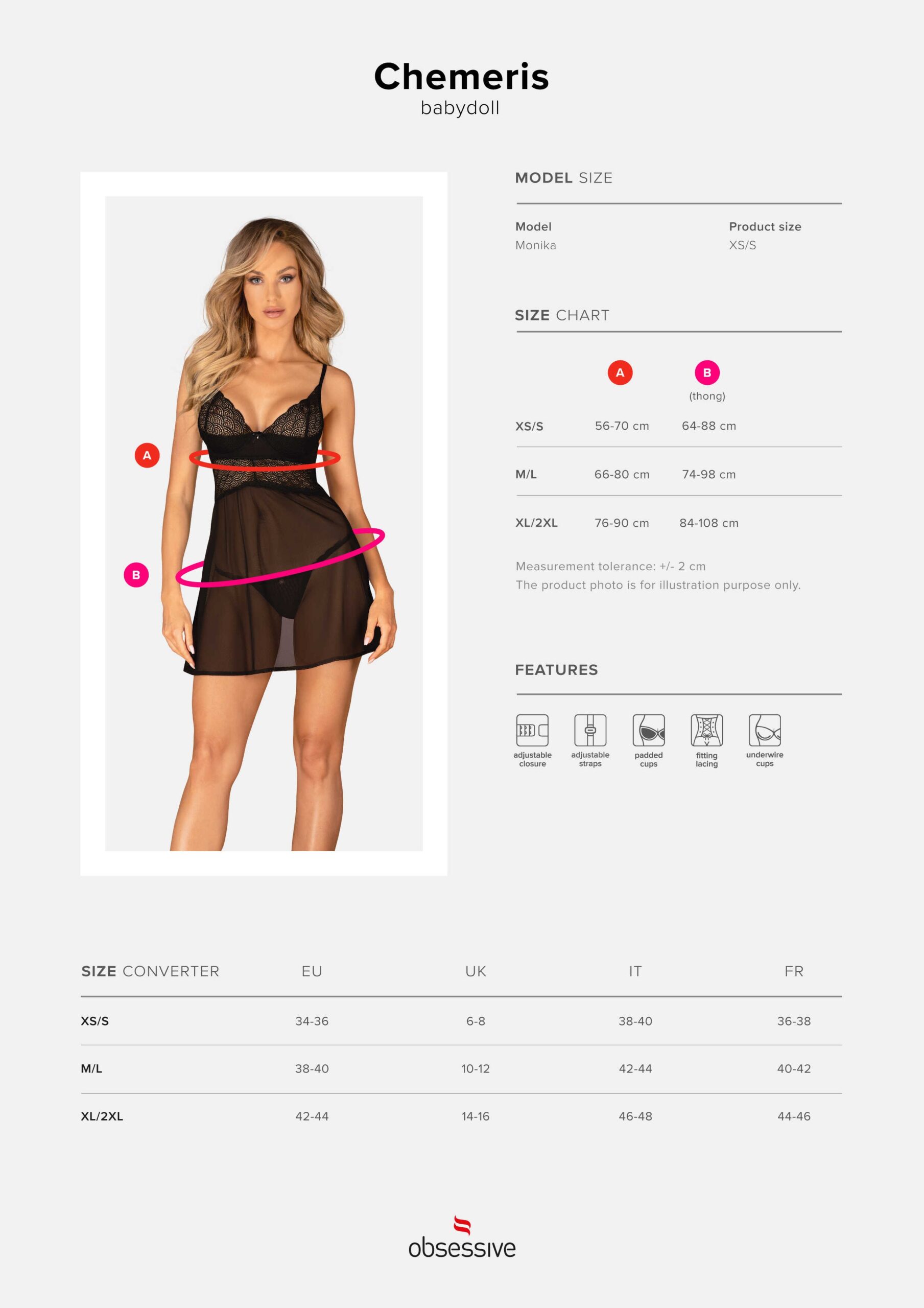 Nuisette babydoll transparente et string Chemeris - Obsessive – Image 11