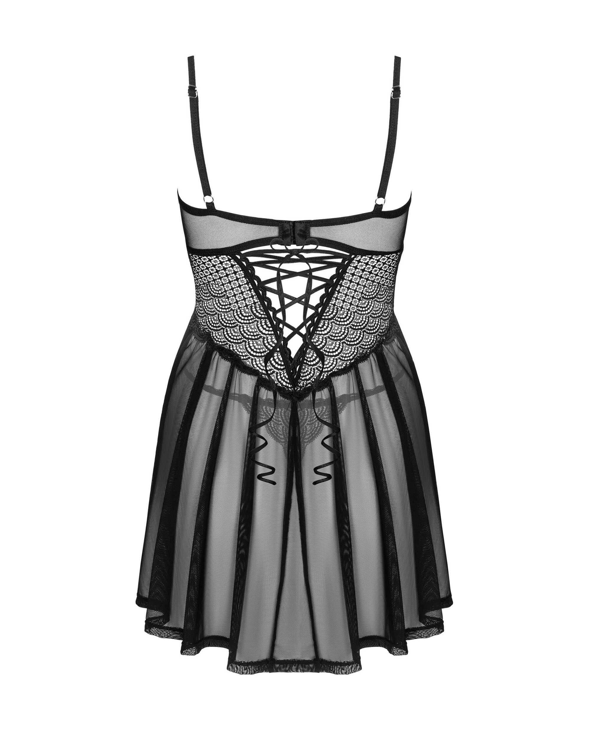 Nuisette babydoll transparente et string Chemeris - Obsessive – Image 8