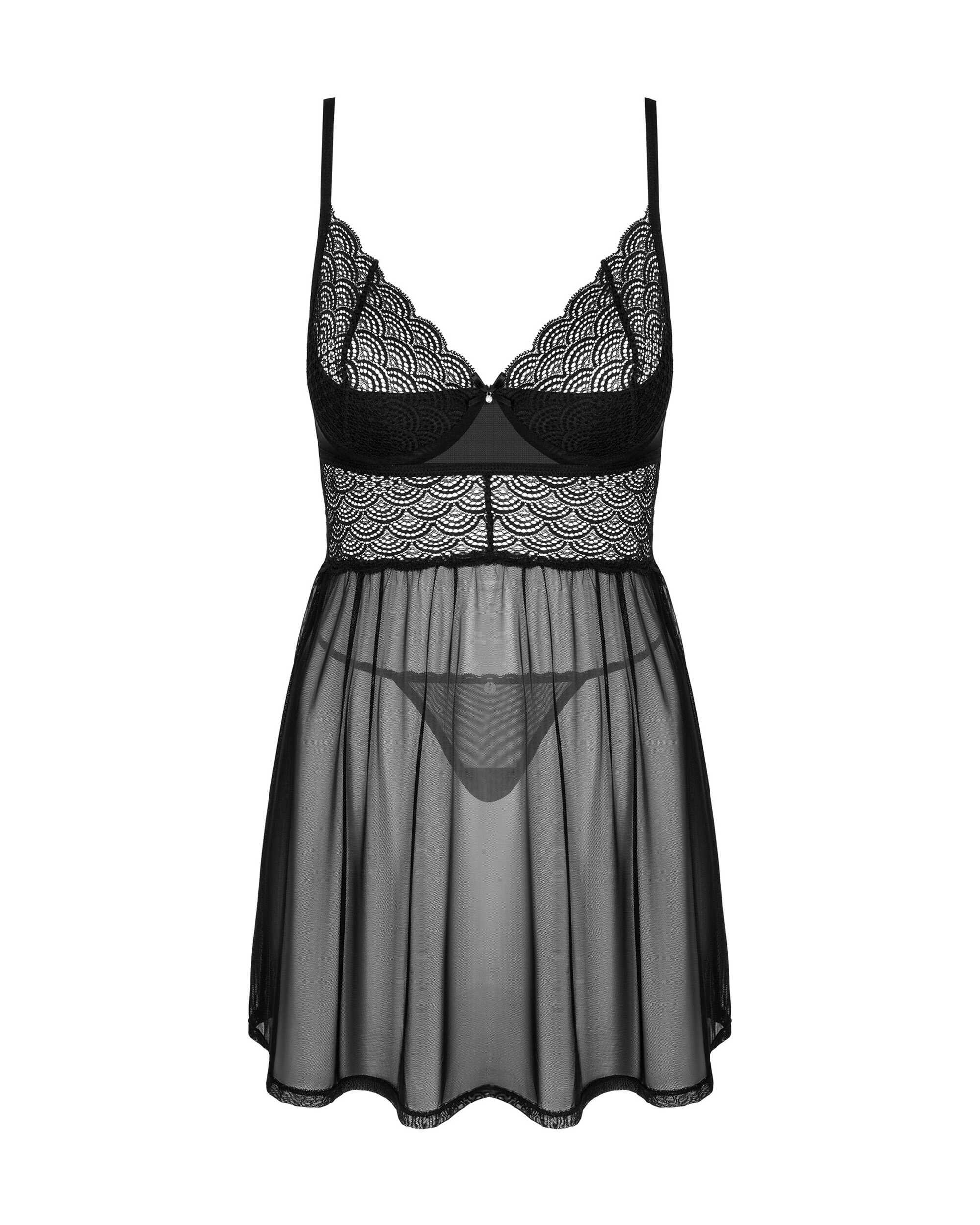 Nuisette babydoll transparente et string Chemeris - Obsessive – Image 7