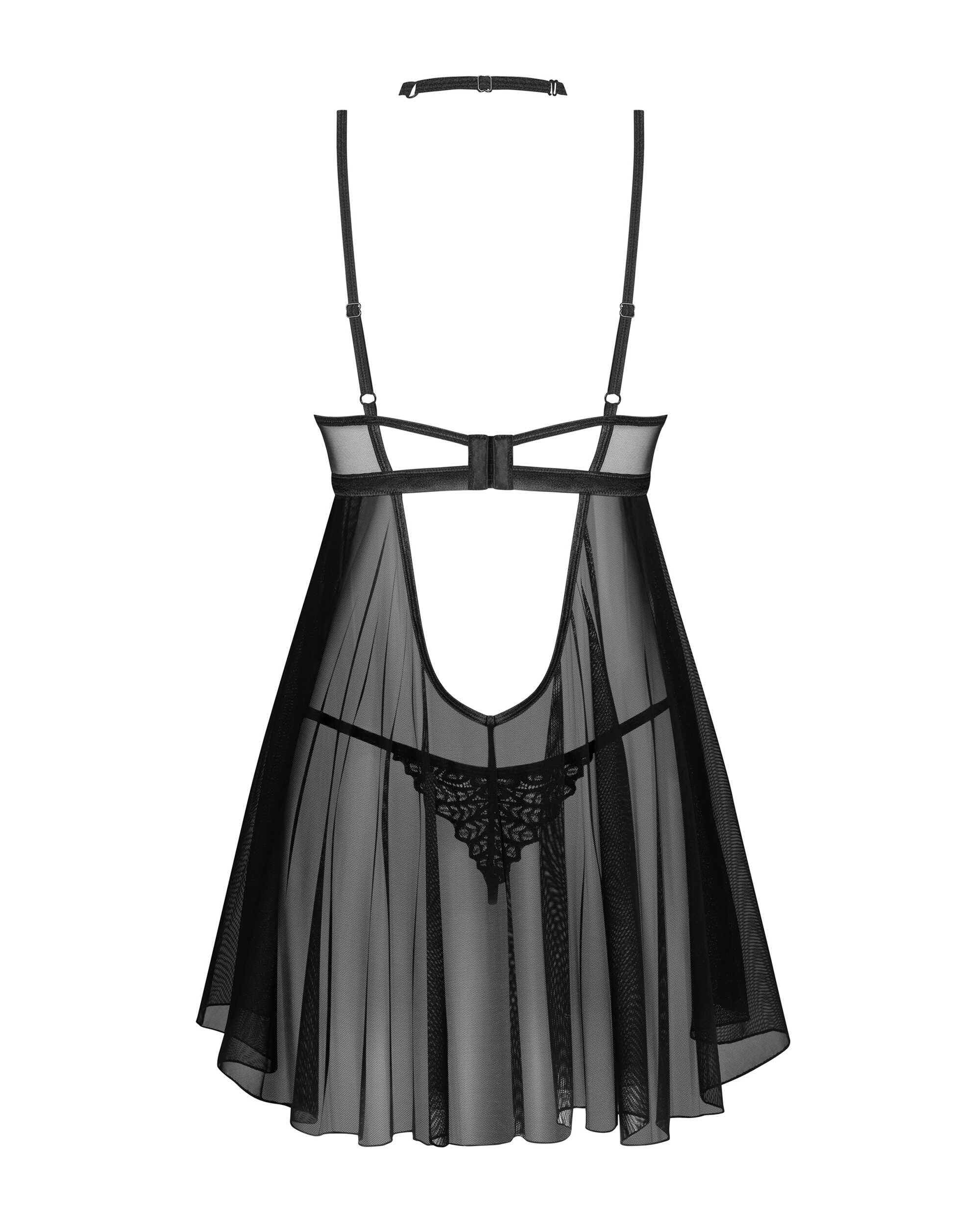 Babydoll Donarella avec choker et string - Obsessive – Image 6