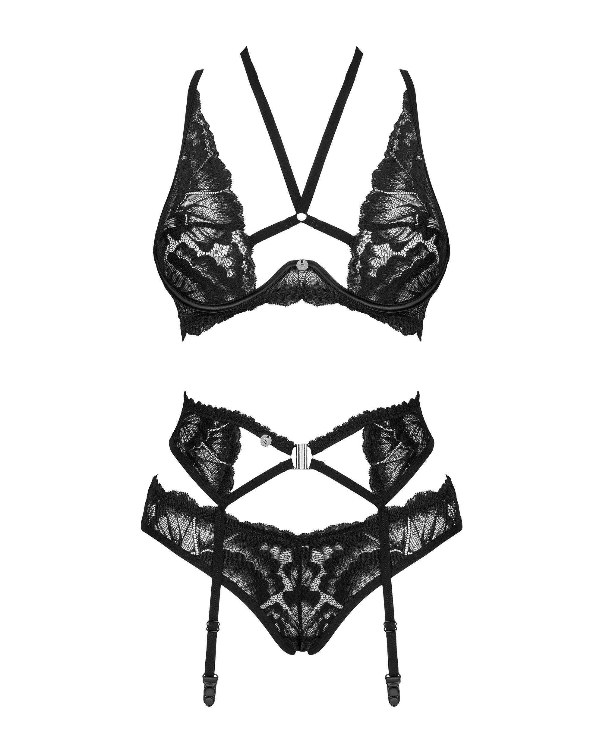 Ensemble lingerie 3 pièces Alessya en dentelle - Obsessive – Image 5