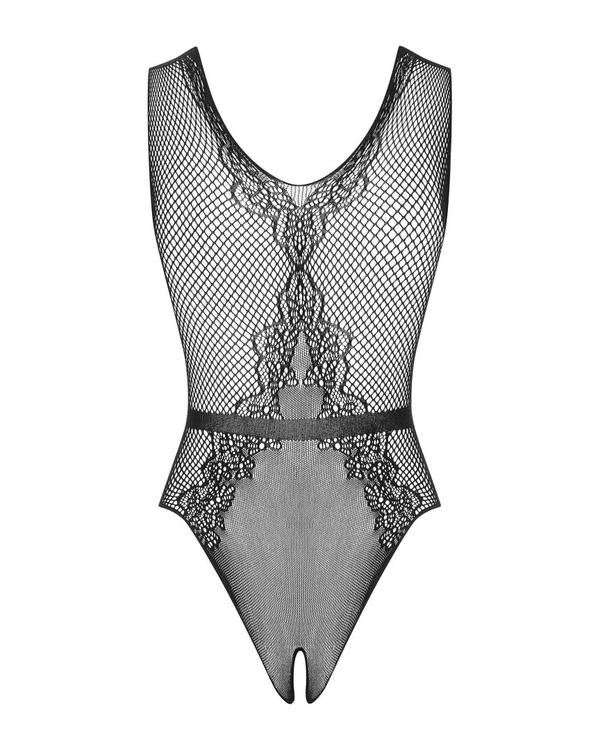 Body ouvert en résille avec noeud satin - Obsessive – Image 5