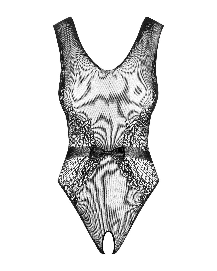 Body ouvert en résille avec noeud satin - Obsessive – Image 6