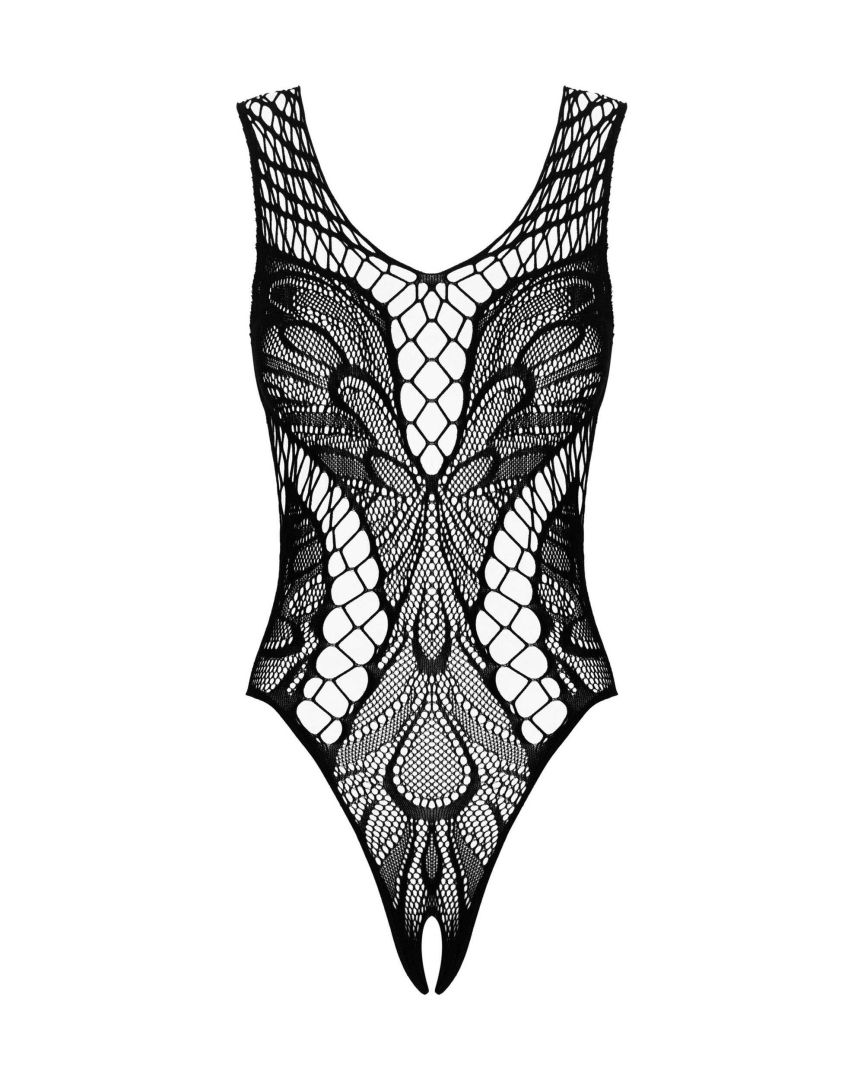 Body ouvert en résille noire sensuelle - Obsessive – Image 6
