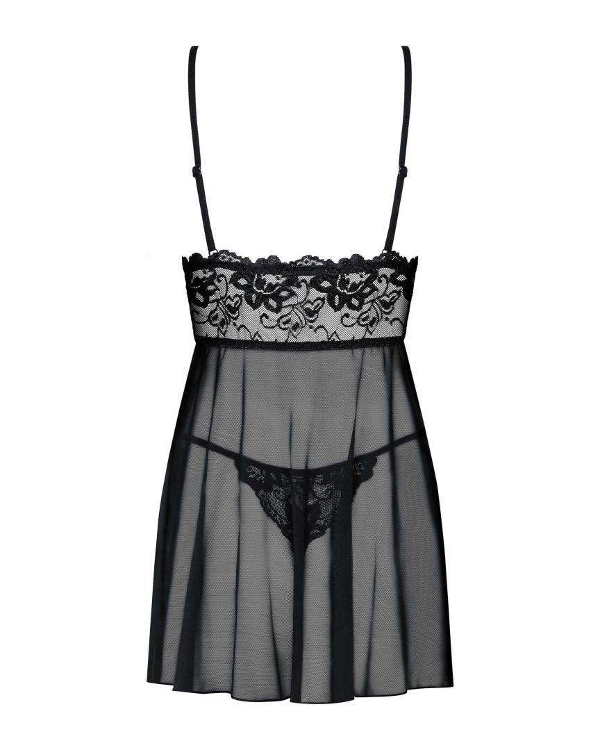 Babydoll en dentelle Imperia avec string assorti - Obsessive – Image 5