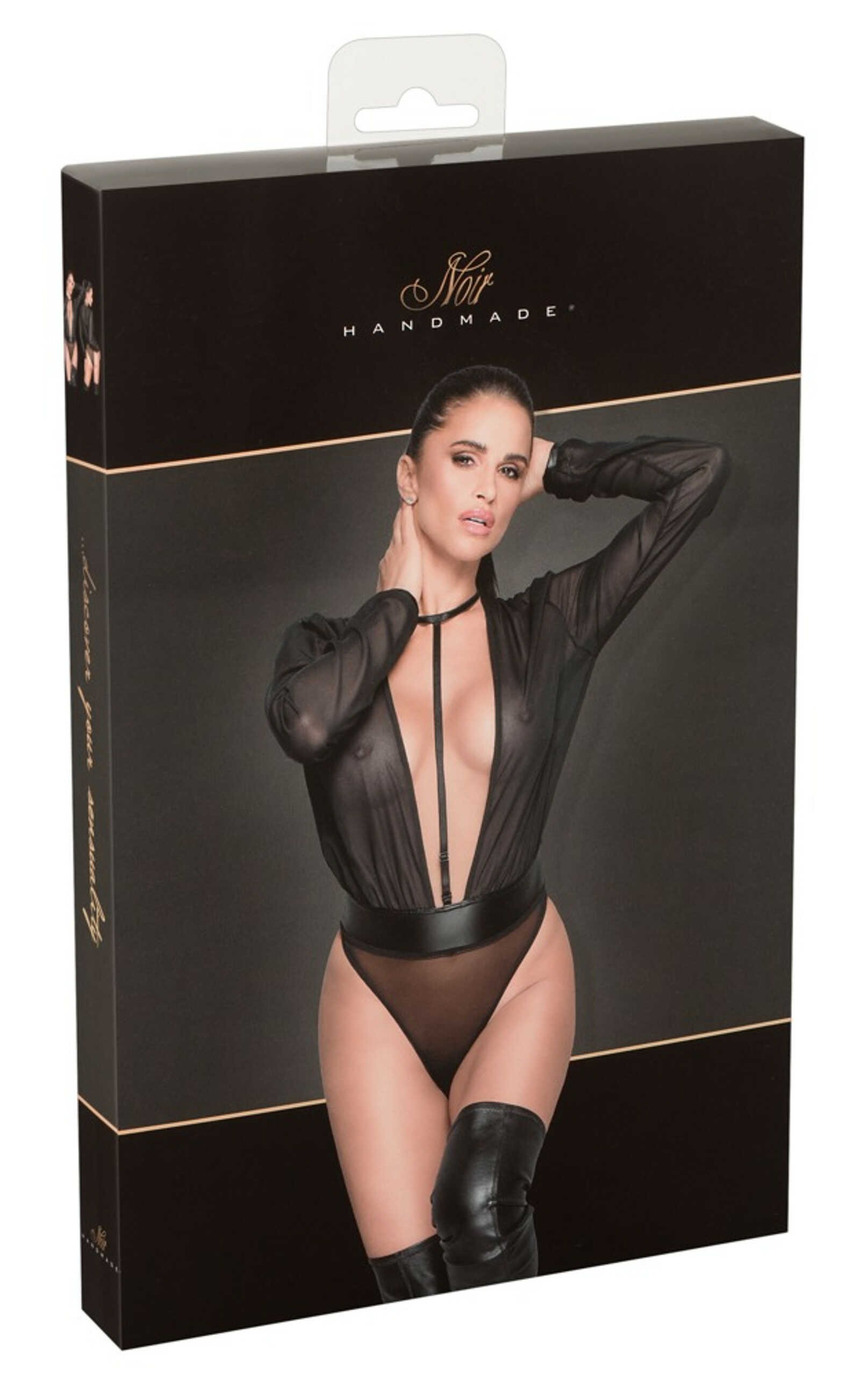 Body transparent en mesh avec sangle réglable - Noir Handmade – Image 6