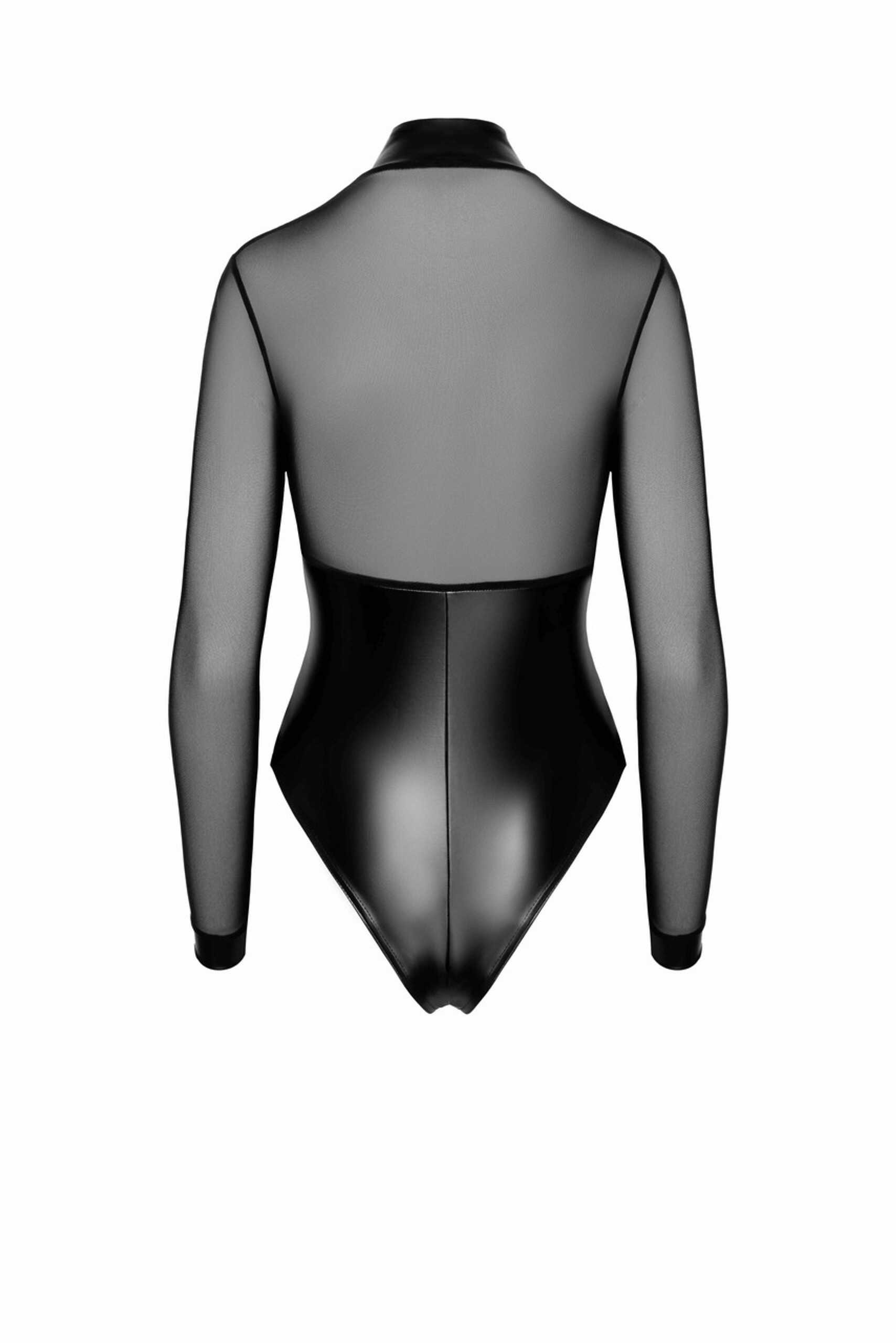 Body transparent en tulle avec anneaux métalliques - Noir Handmade – Image 8