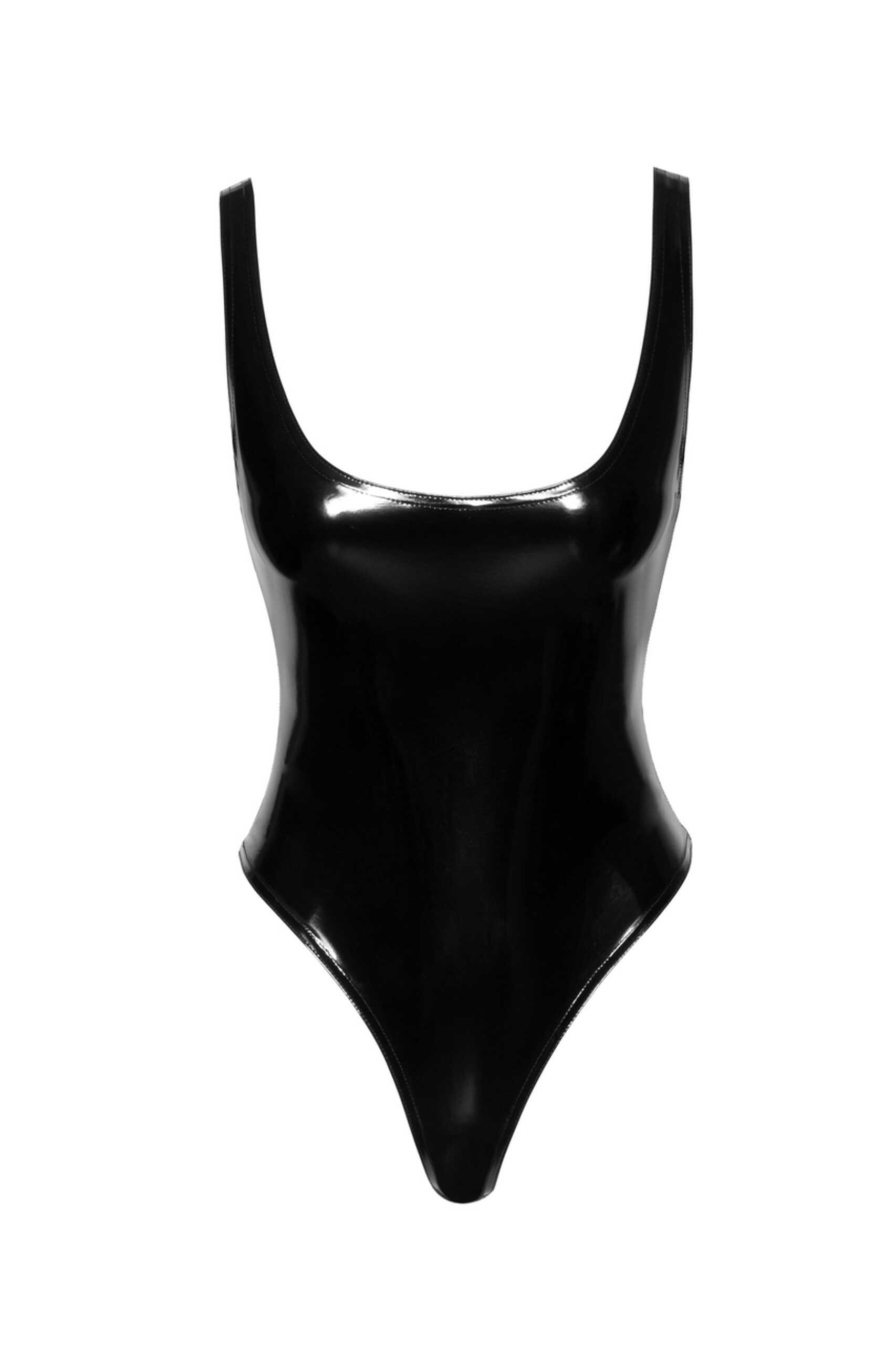 Body PVC échancré effet seconde peau - Noir Handmade – Image 5