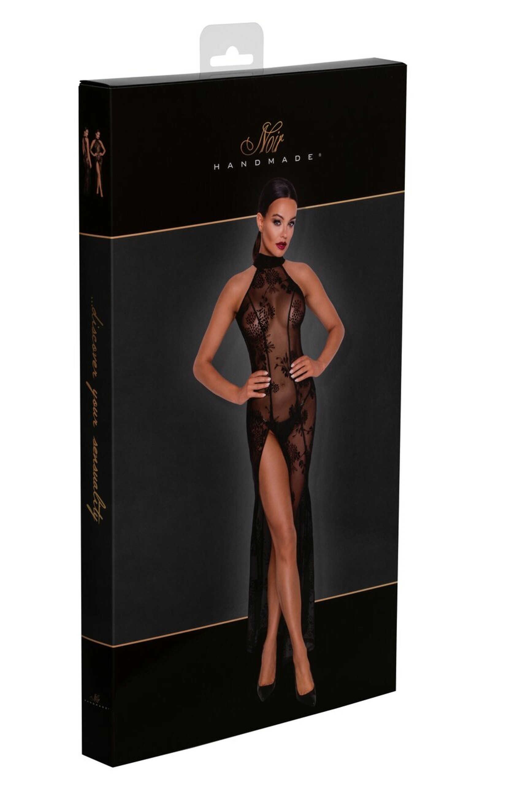 Robe longue en tulle transparent - Noir Handmade – Image 6