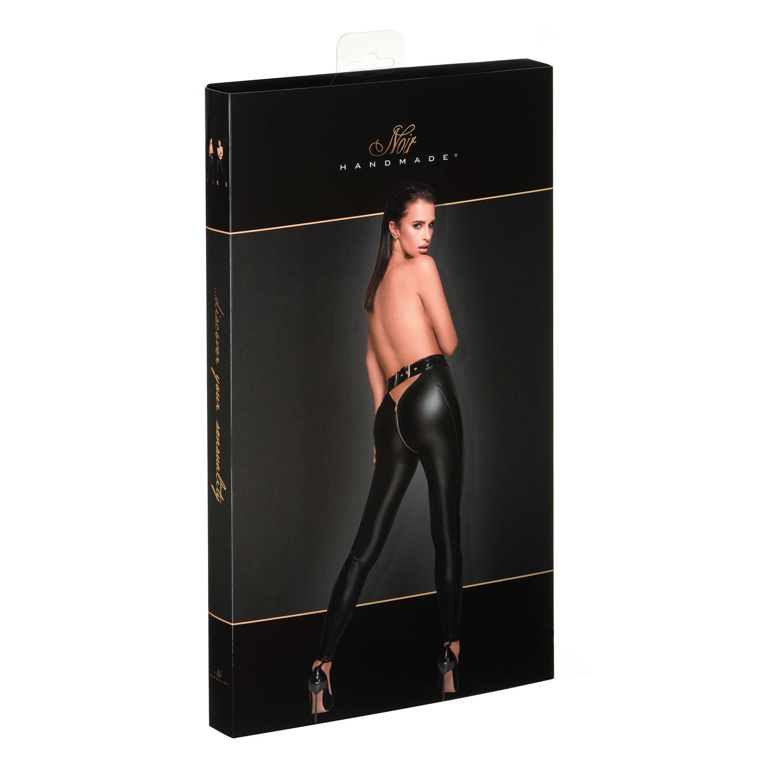 Legging wetlook à fermeture éclair intégrale - Noir Handmade – Image 5