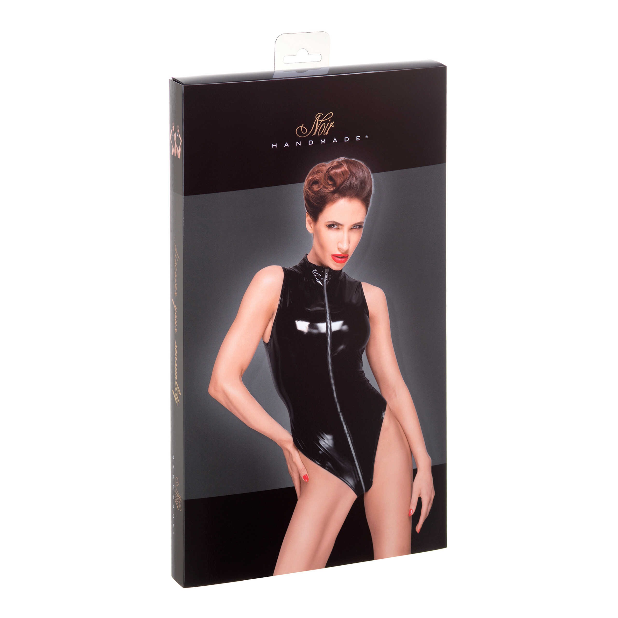 Body PVC épaules dénudées avec zip trois voies - Noir Handmade – Image 4