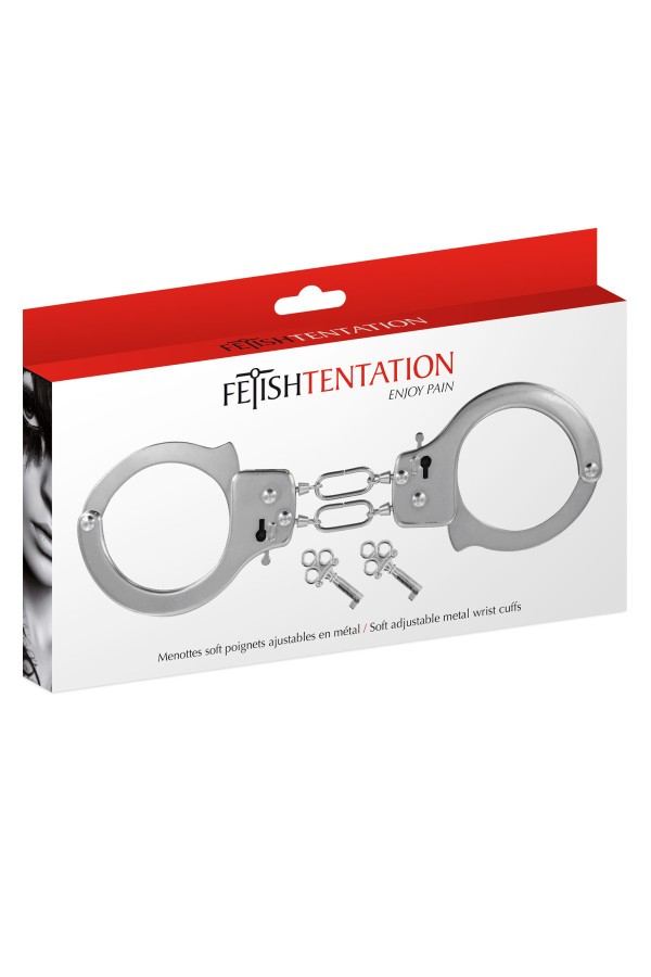 Menottes en métal argenté pour débutants - Fetish Tentation – Image 2