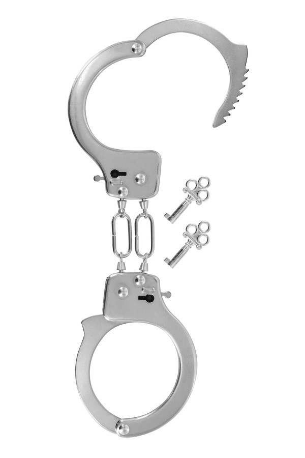 Menottes en métal argenté pour débutants - Fetish Tentation – Image 3