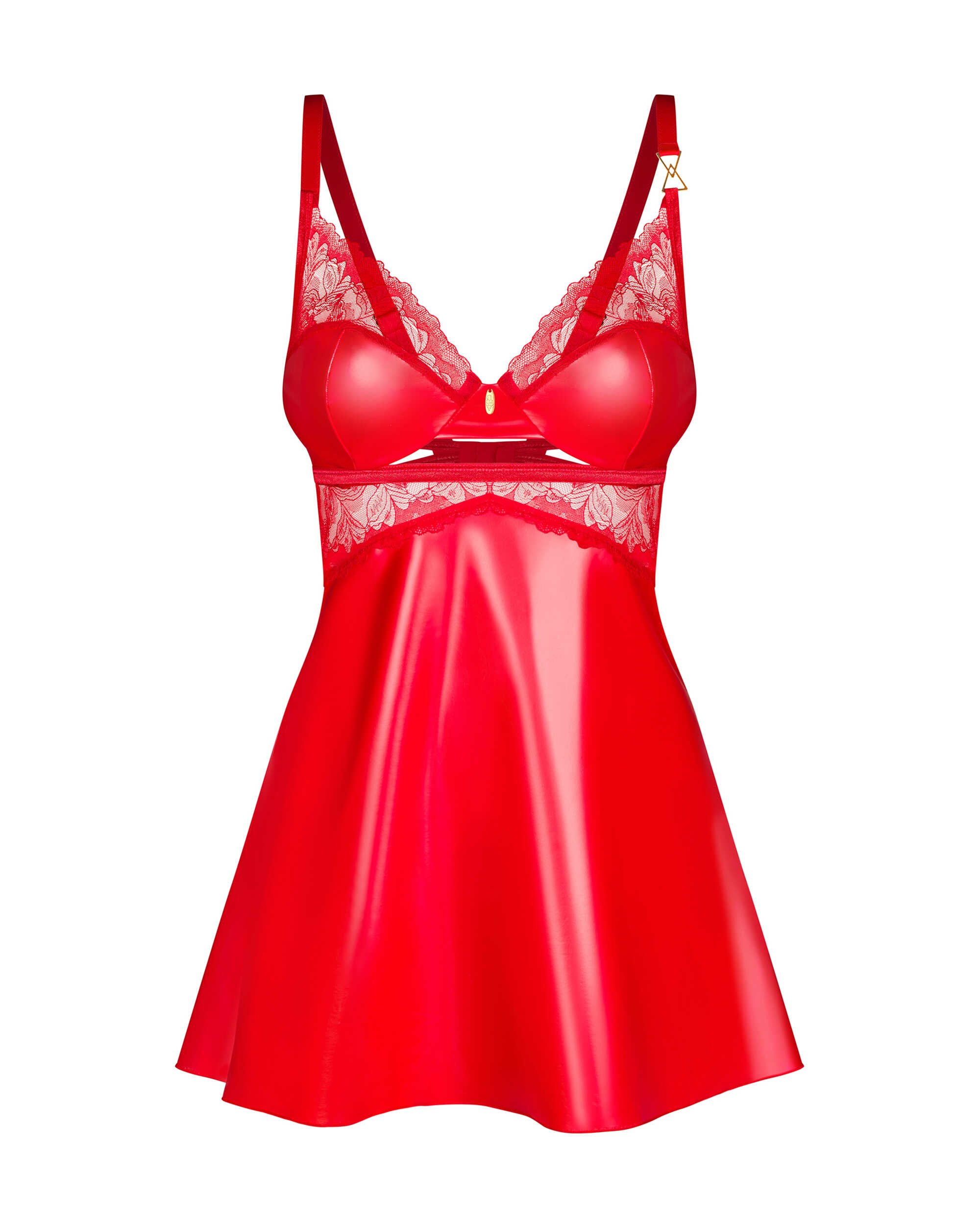 Nuisette et string en dentelle rouge Aliosa - Obsessive – Image 6