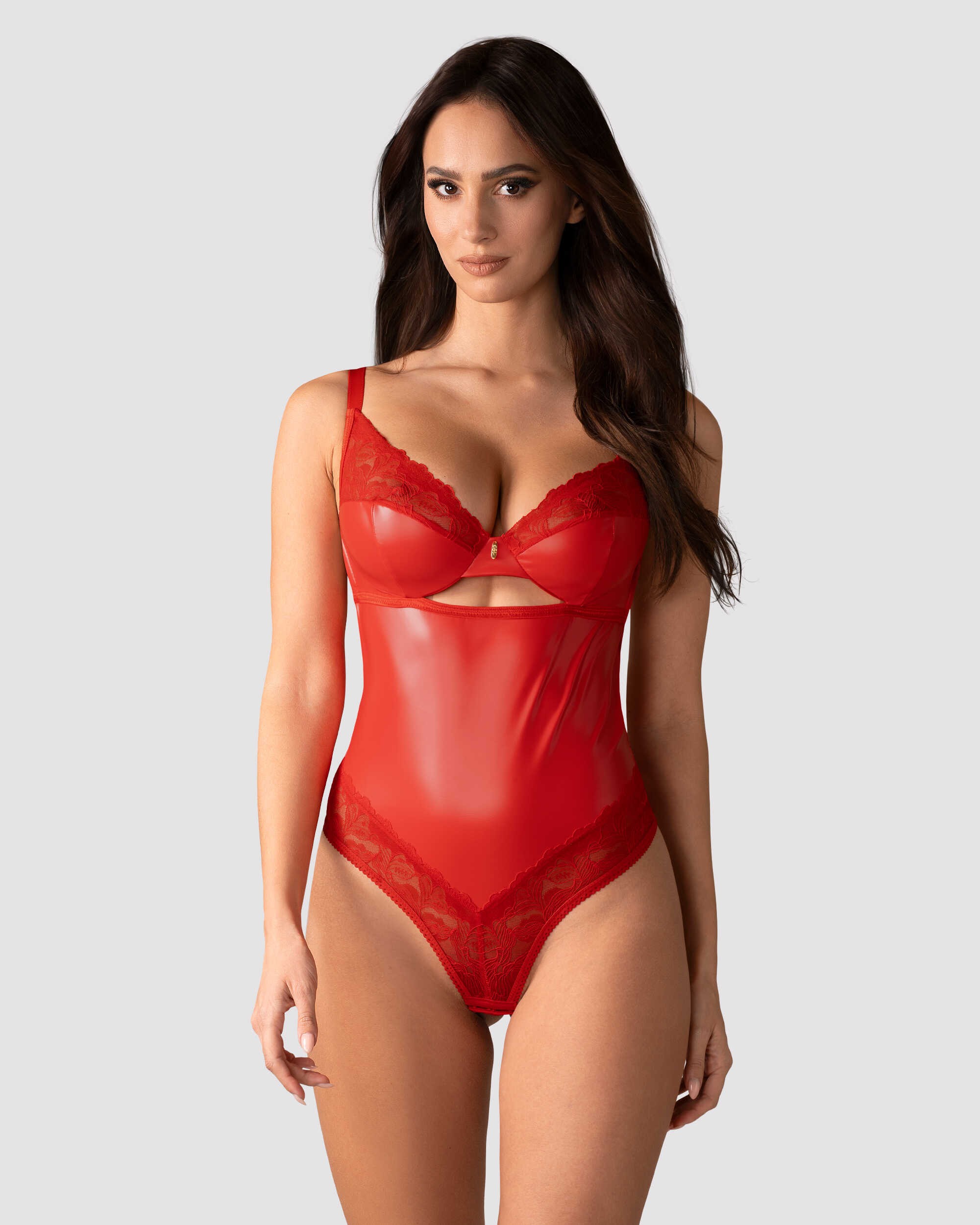 Body dentelle Aliosa rouge - Obsessive – Image 2