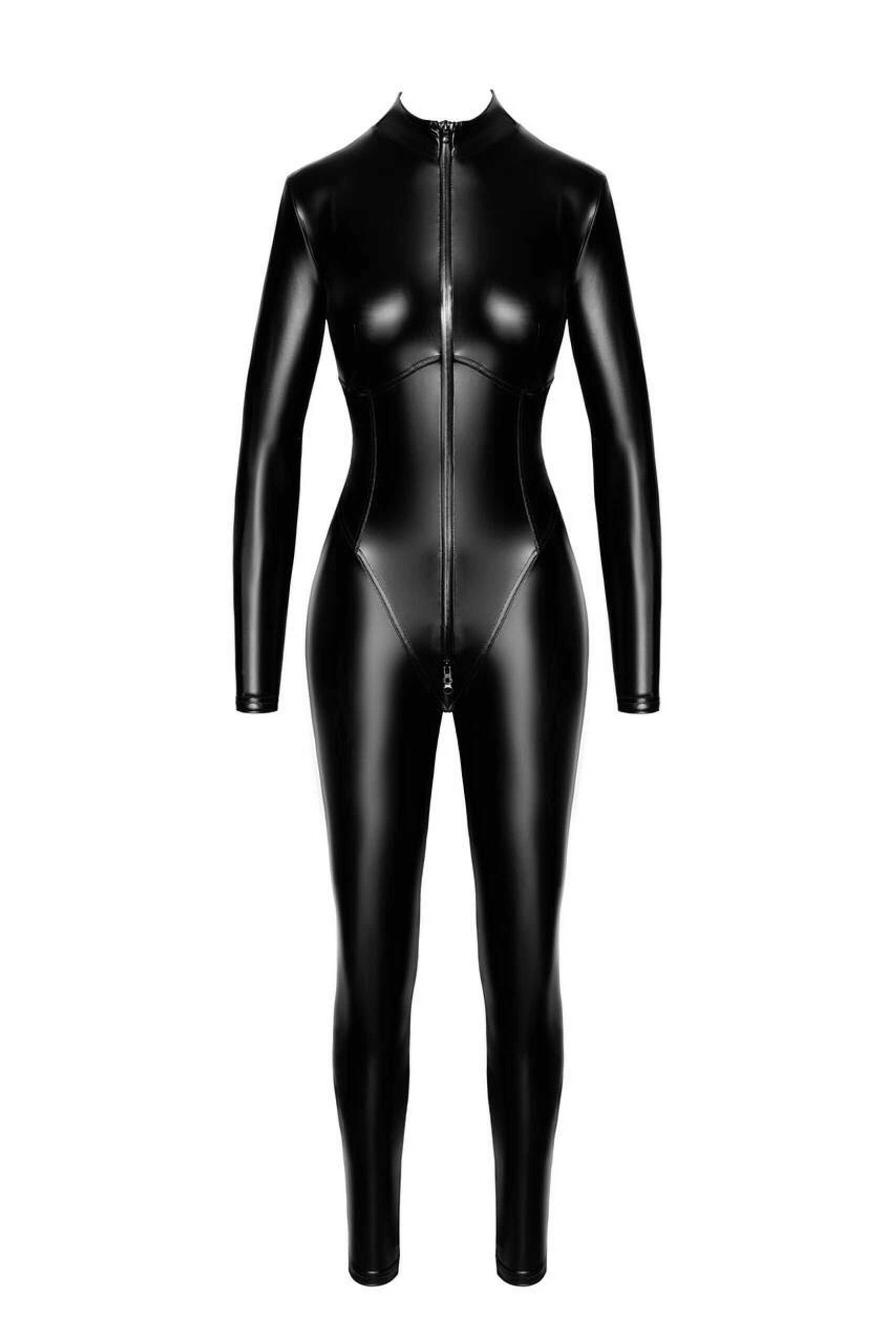 Combinaison wetlook zippée Chimera - Noir Handmade – Image 7