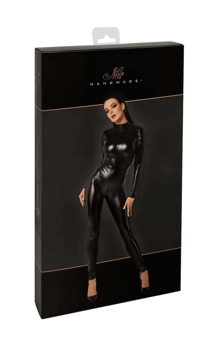 Combinaison wetlook zippée Chimera - Noir Handmade – Image 9