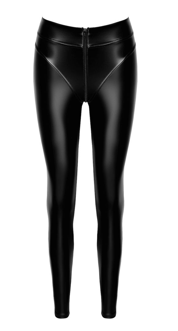 Legging wetlook Chimera avec zip intégral - Noir Handmade – Image 7