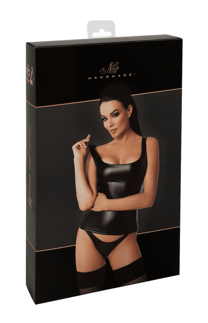 Top wetlook ajusté Elixir - Noir Handmade – Image 6