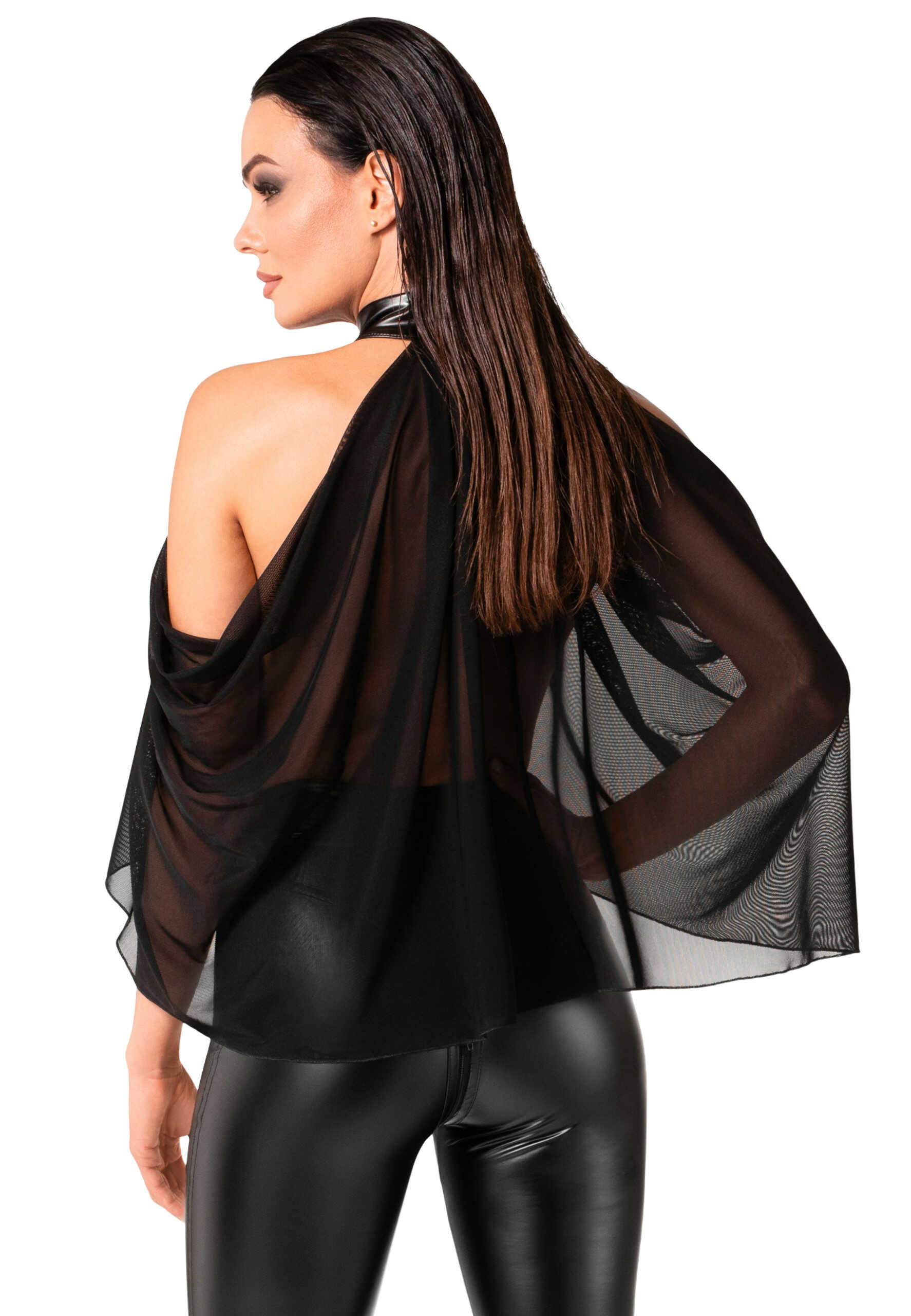Bolero transparent Opium en maille - Noir Handmade – Image 2