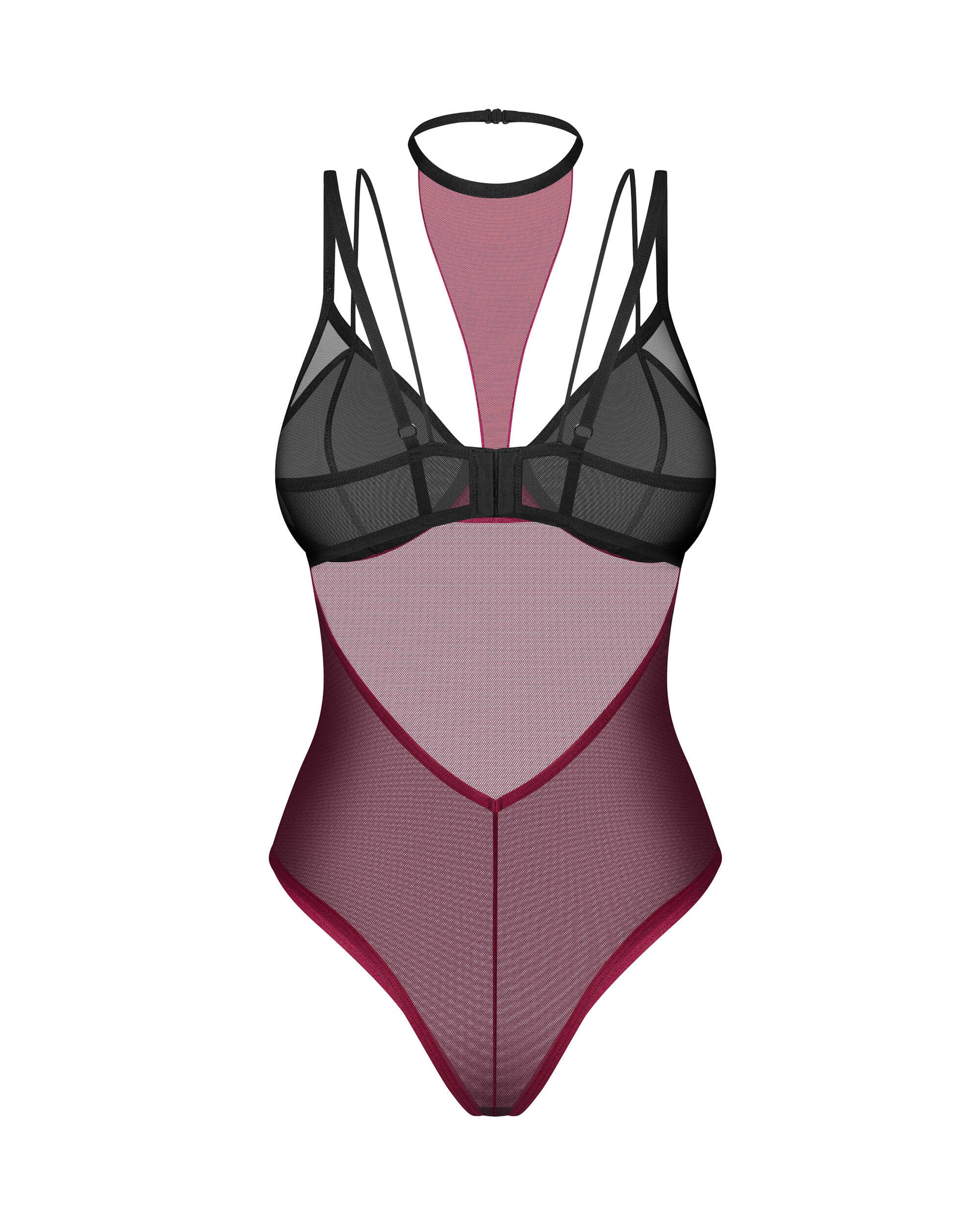 Body Parisel transparent avec choker - Obsessive – Image 2