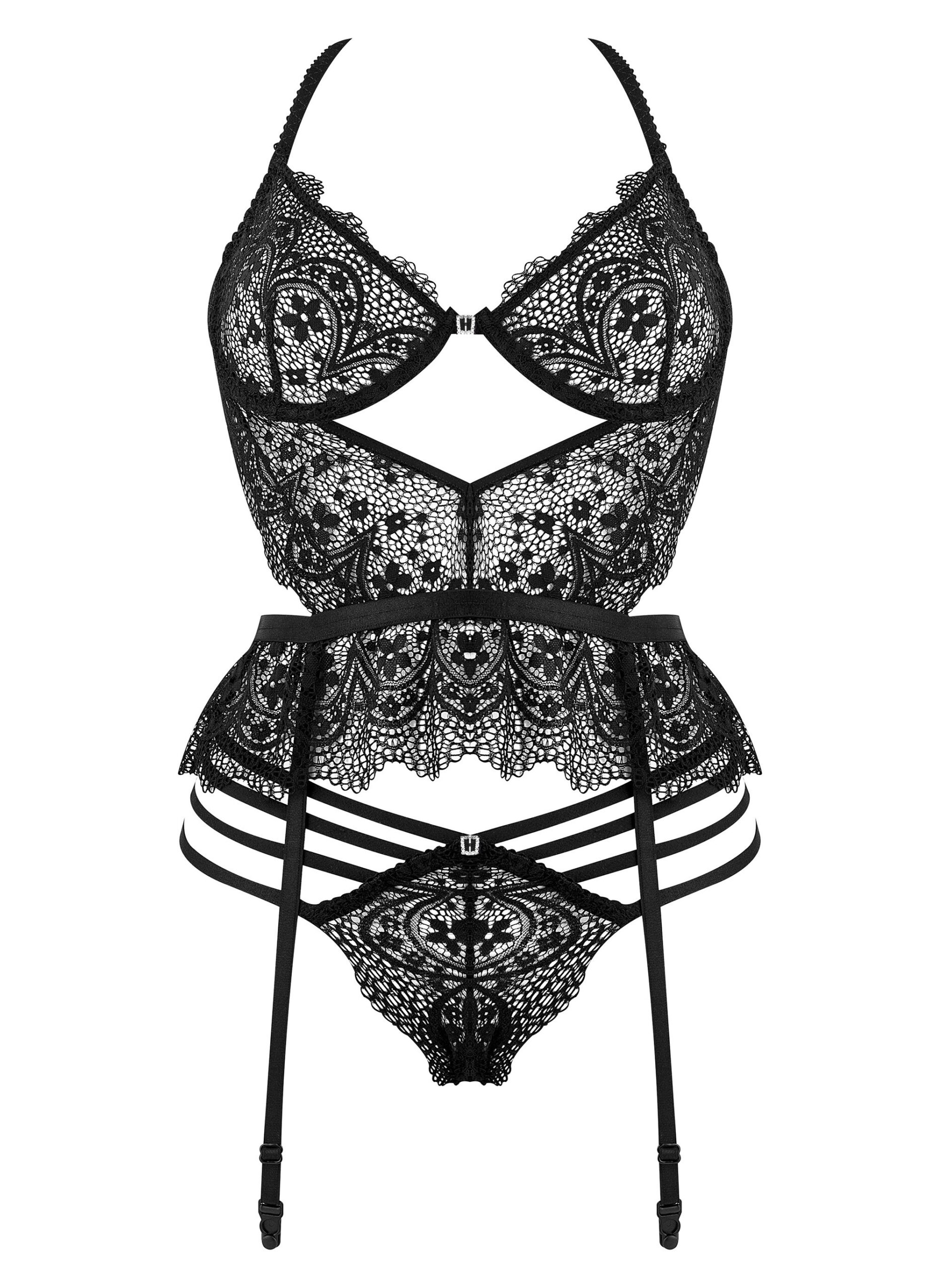 Ensemble lingerie dentelle raffinée noir - Beauty Night – Image 7