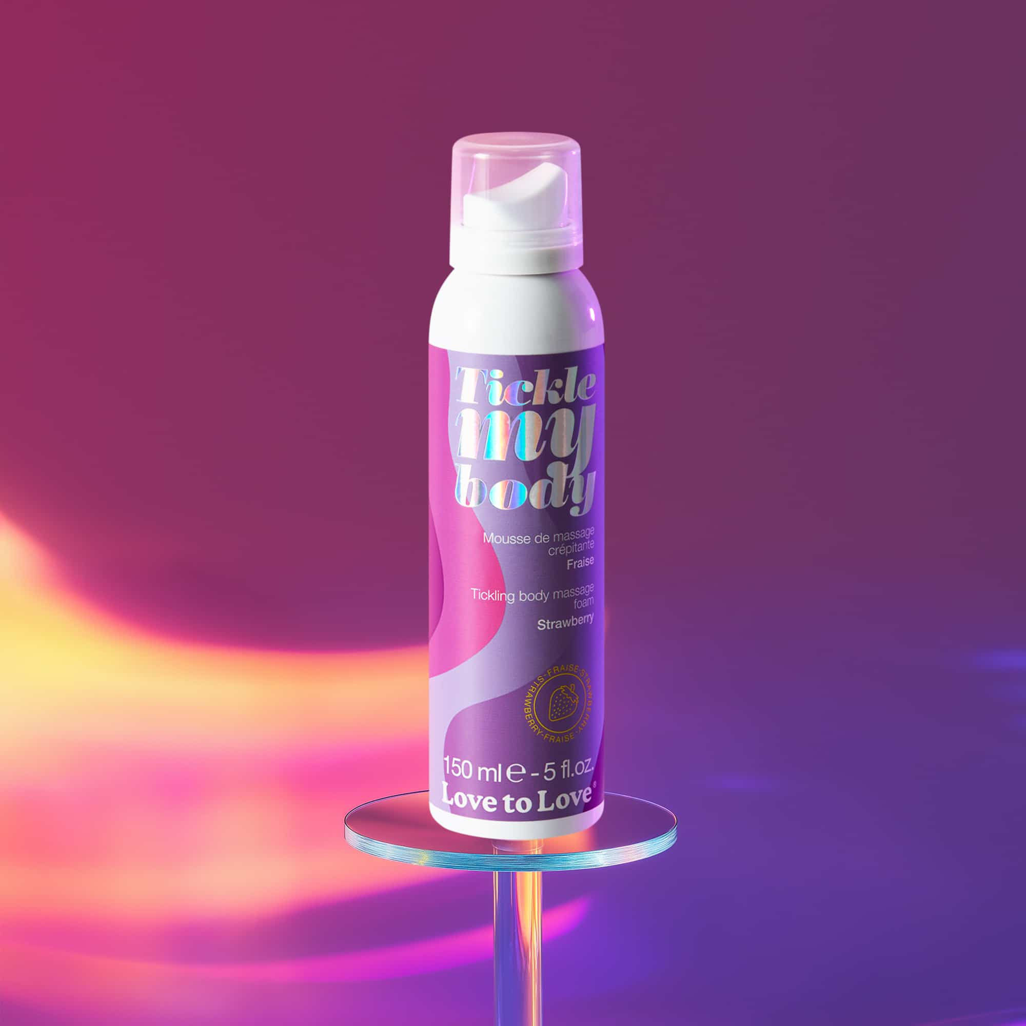 Mousse de massage crépitante parfum fraise - Love to Love – Image 2