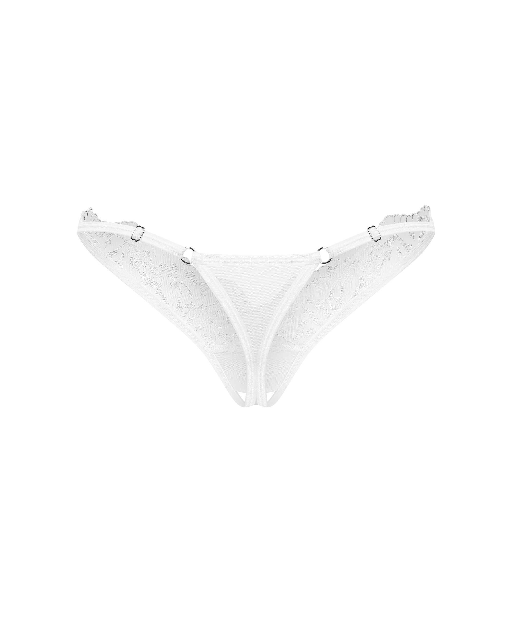 String ouvert en dentelle Arrowel blanc - Obsessive – Image 9