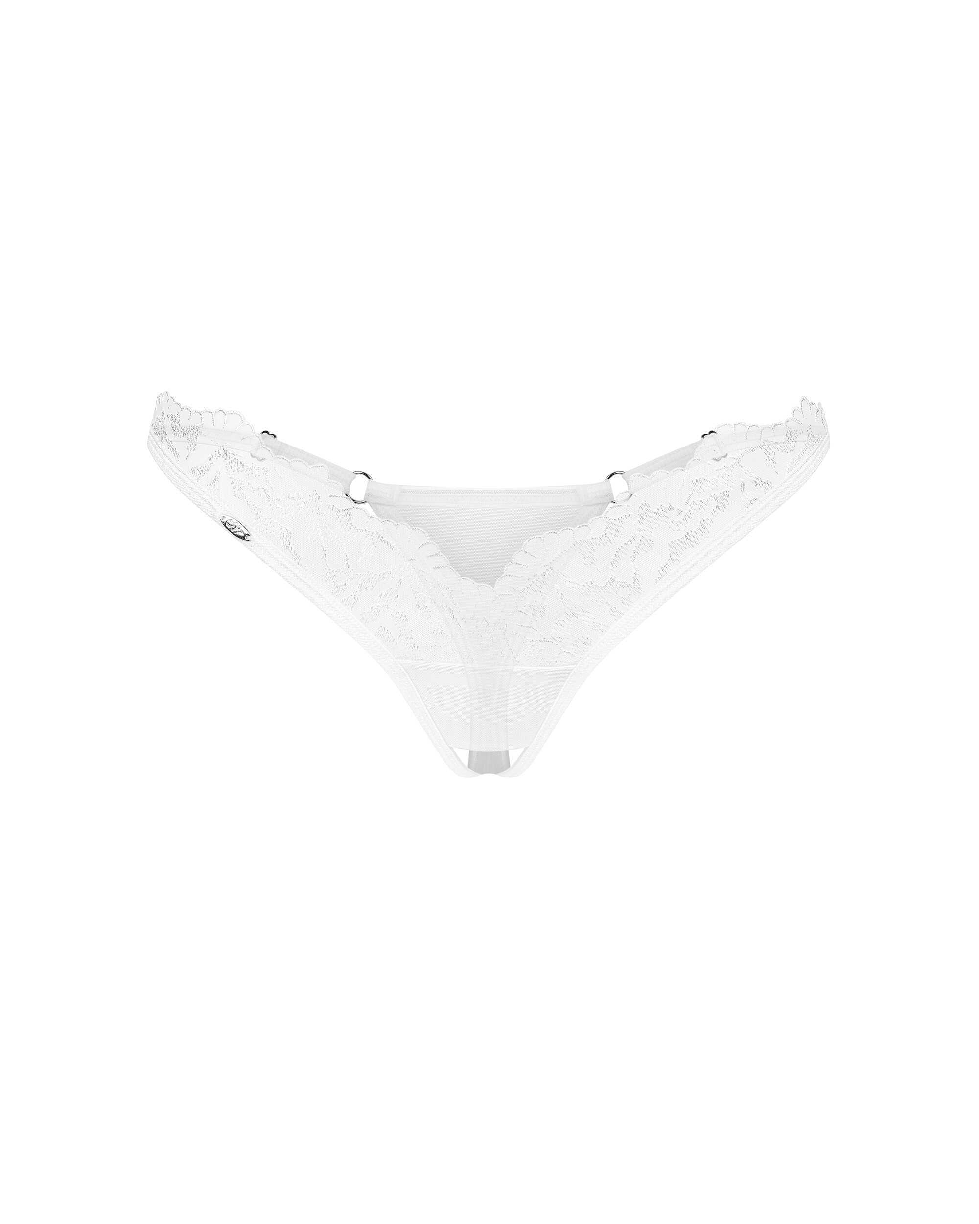 String ouvert en dentelle Arrowel blanc - Obsessive – Image 8