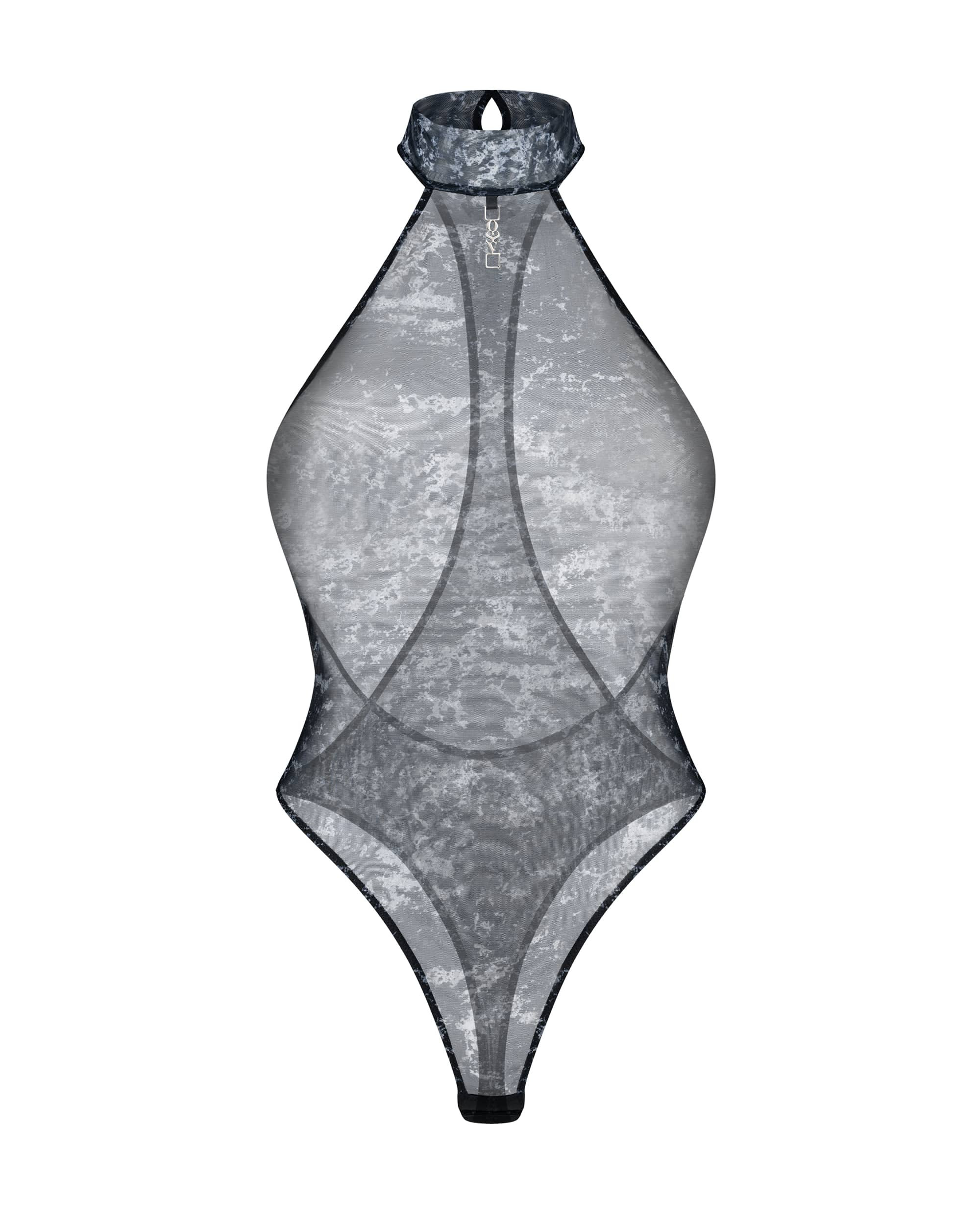 Body transparent col fantaisie avec pendentif - Obsessive
