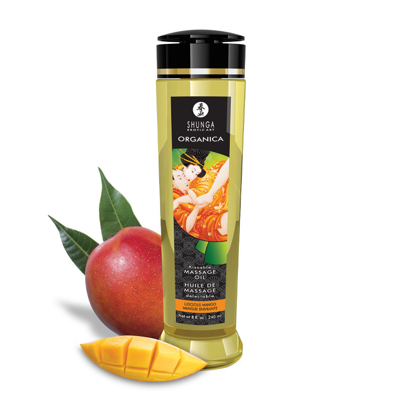Huile de massage sensuelle organique mangue 240 ml - Shunga