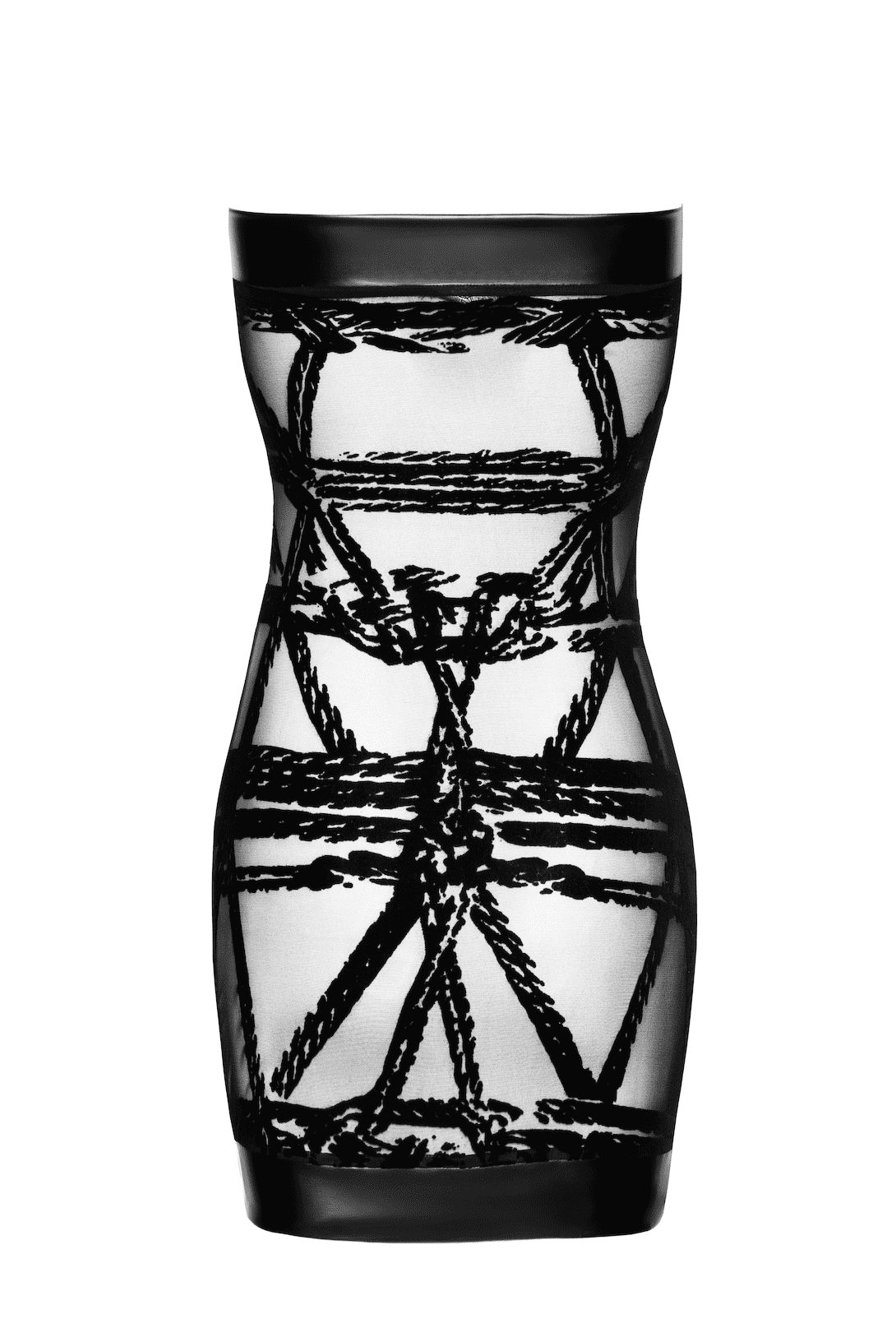 Mini robe Bondesque en tulle épaule dénudée - Noir Handmade – Image 6