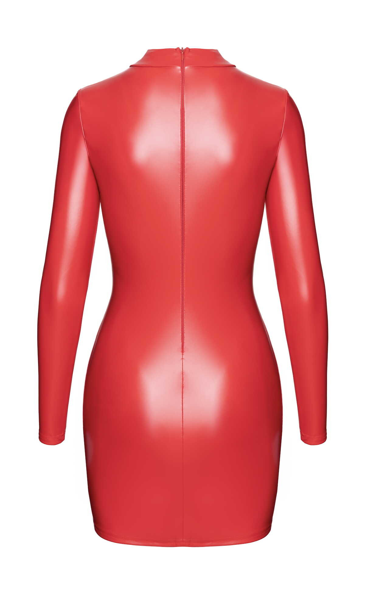 Robe moulante wetlook Bombshell décolleté ouvert - Noir Handmade – Image 8
