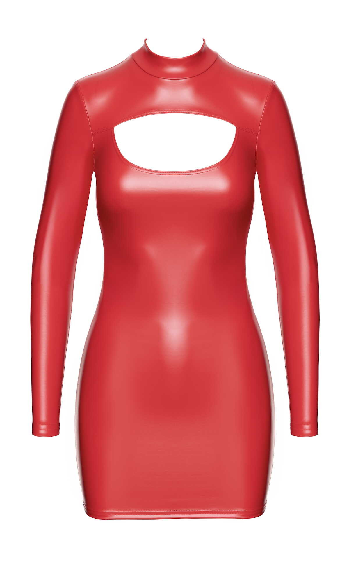 Robe moulante wetlook Bombshell décolleté ouvert - Noir Handmade – Image 7