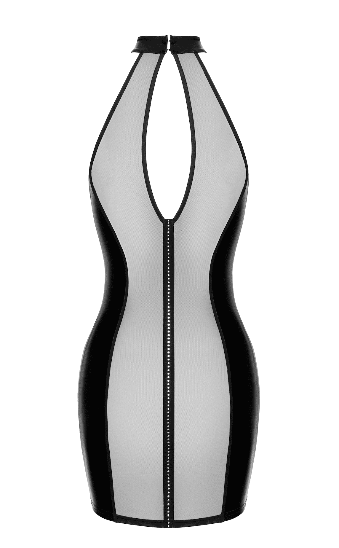 Mini robe wetlook transparente à strass - Noir Handmade – Image 7
