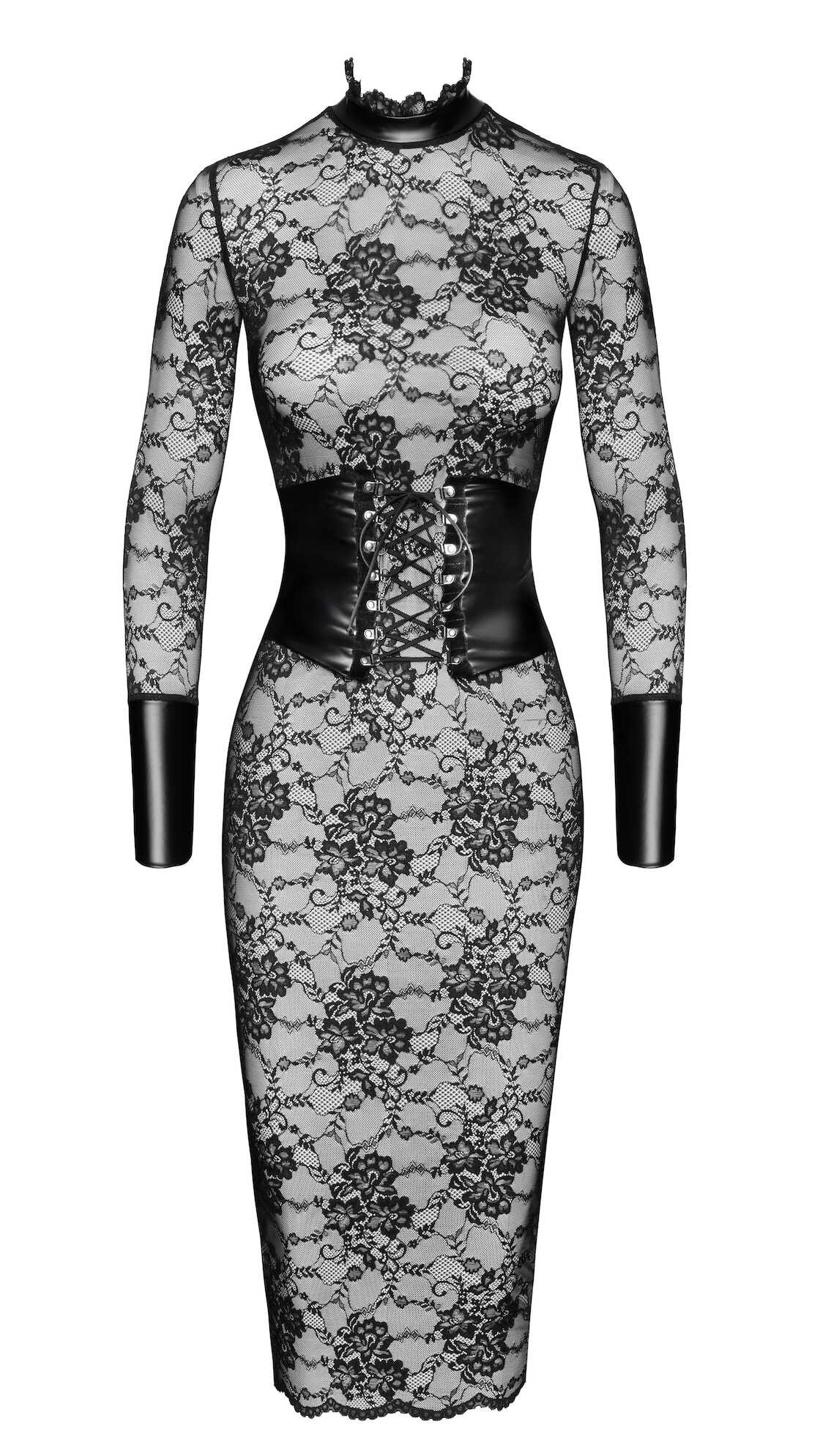 Robe corset mi-longue en dentelle Noirelle - Noir Handmade – Image 7