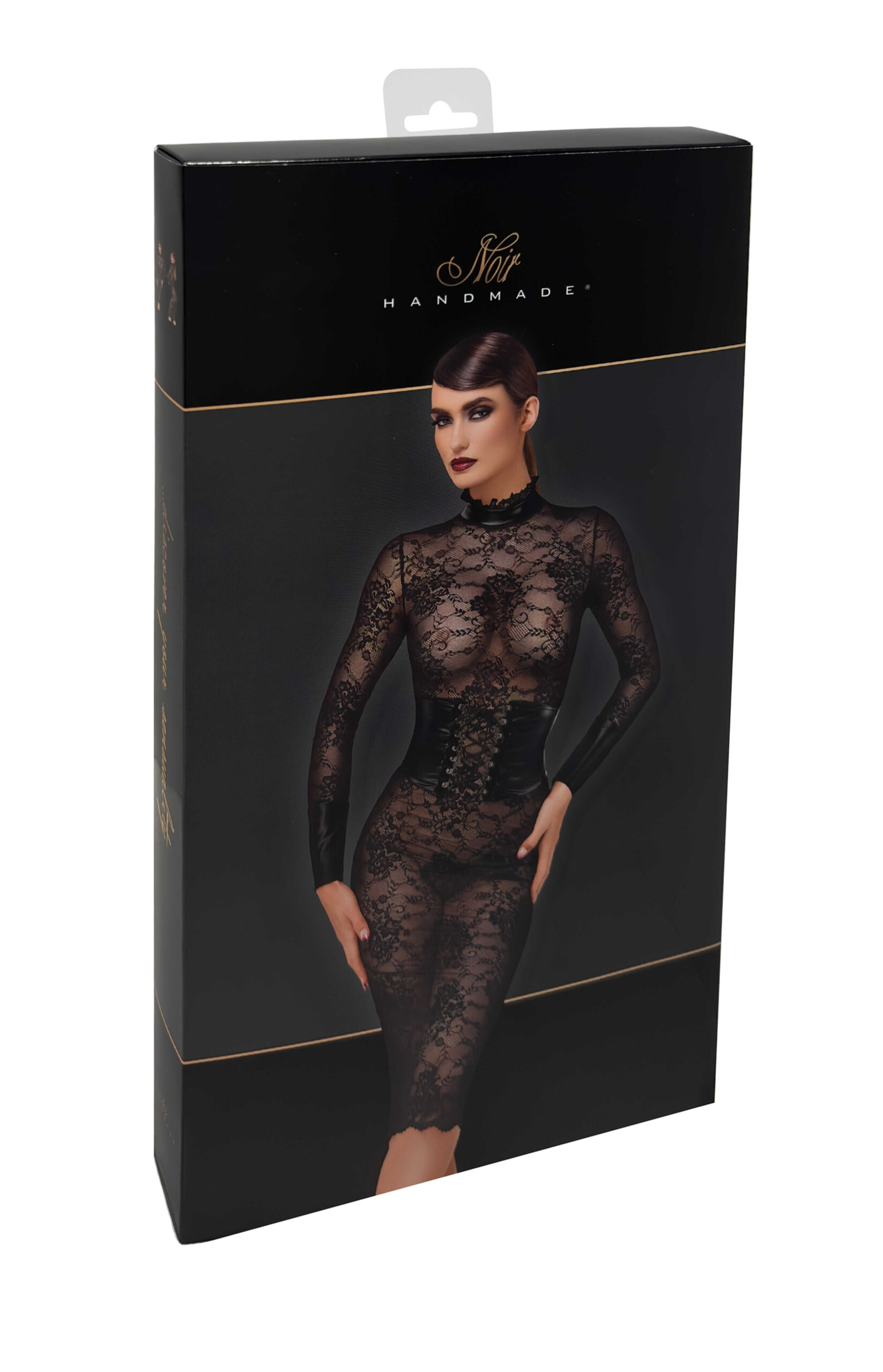 Robe corset mi-longue en dentelle Noirelle - Noir Handmade – Image 9