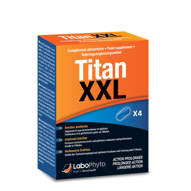 Comprimés érection Titan XXL homme 4 comprimés - Labophyto