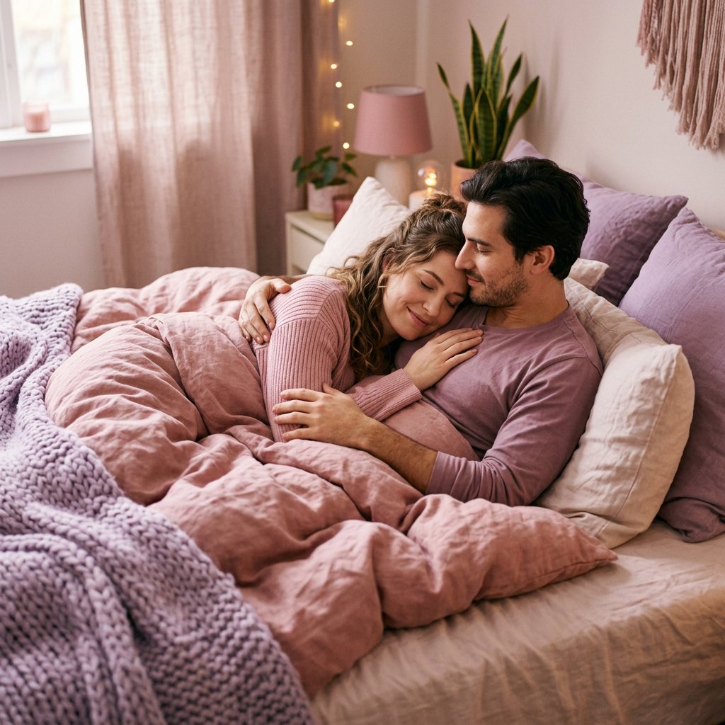 aftercare couple moment tendresse apres intimite - ambiance cosy bien-etre