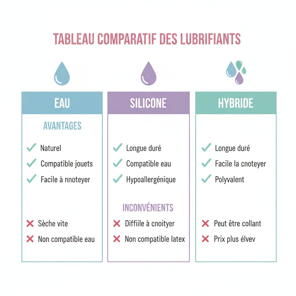 Lubrifiant anal - comparaison eau silicone hybride