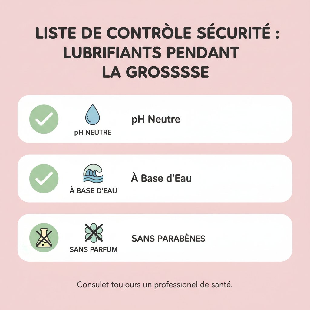 Lubrifiant grossesse sans danger - checklist sécurité pour femme enceinte
