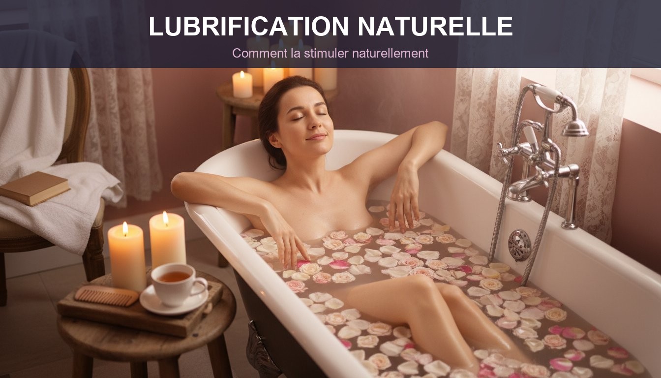 Lubrification naturelle comment la stimuler - femme dans un bain relaxant avec bougies