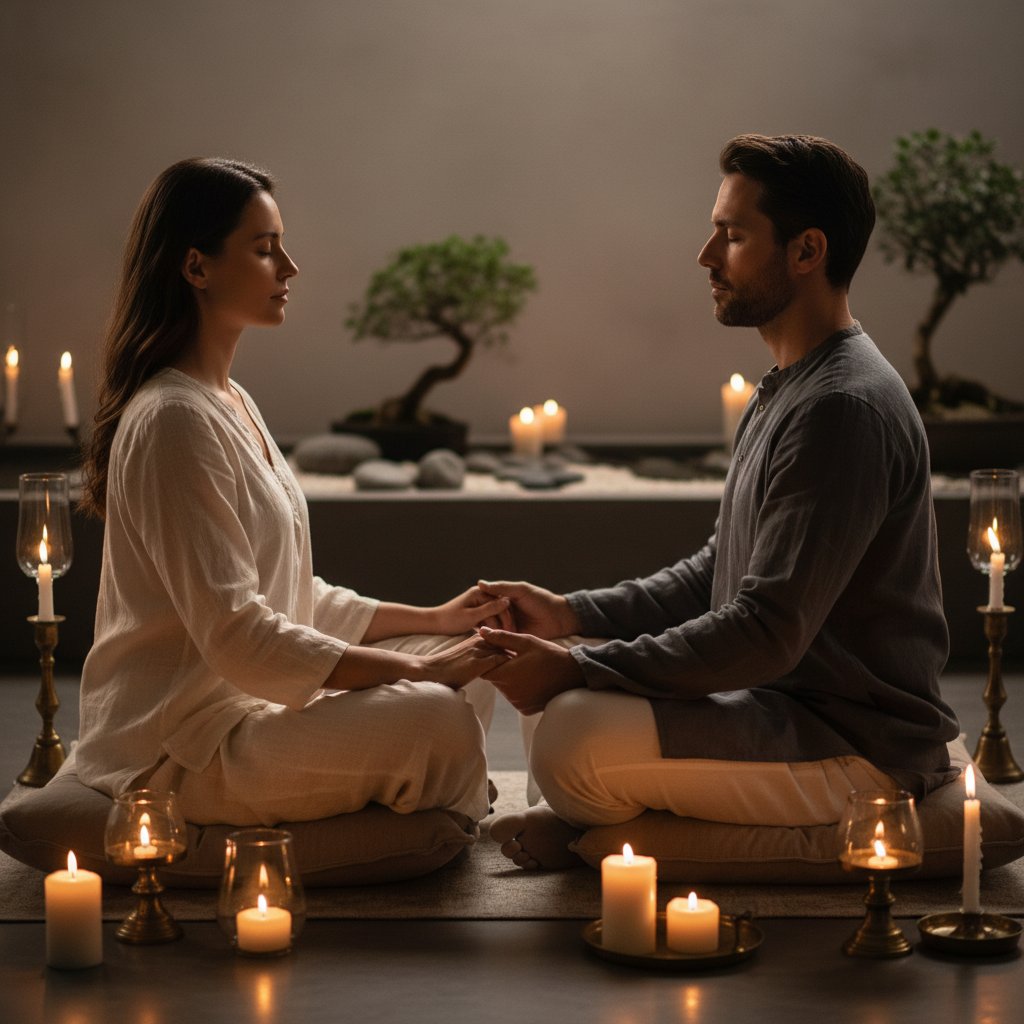Massage tantrique couple débutant - exercice de connexion et respiration