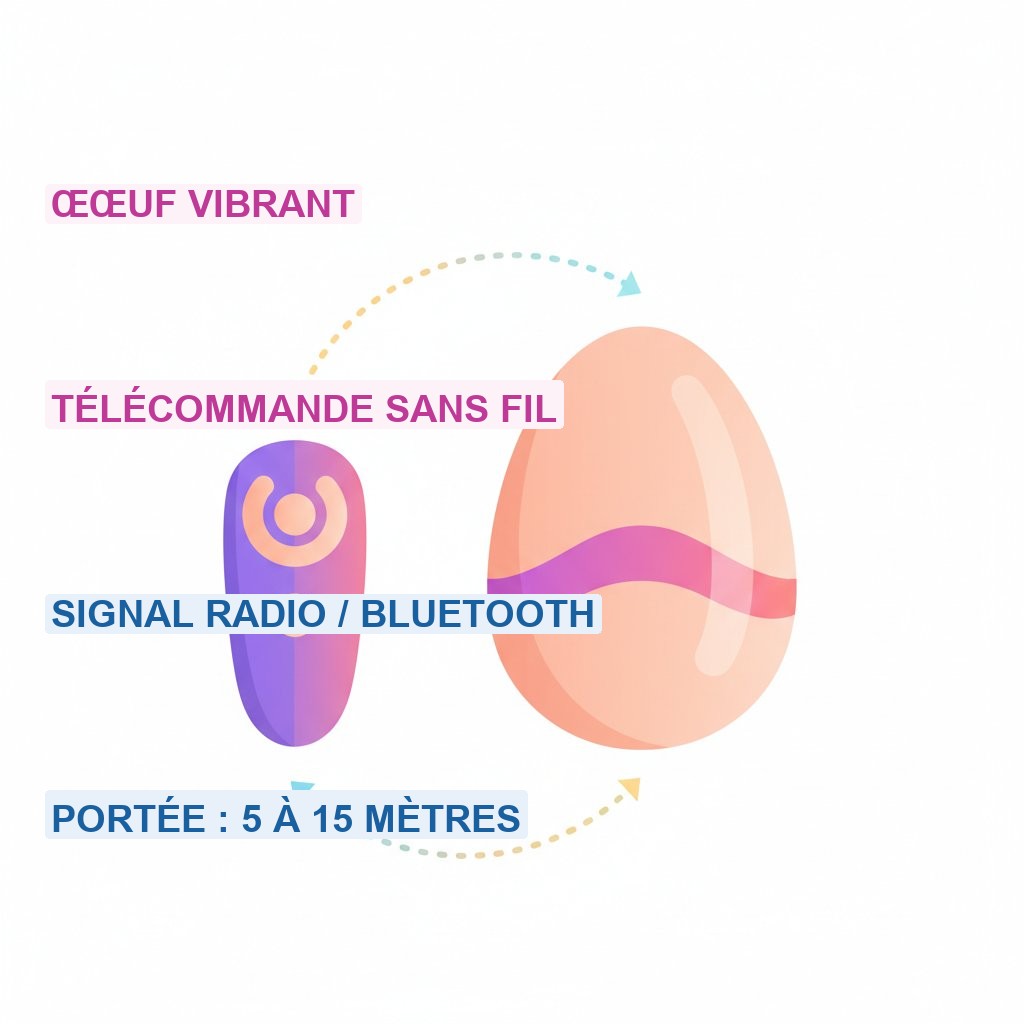 Oeuf vibrant telecommande couple - sch\u00e9ma du fonctionnement sans fil